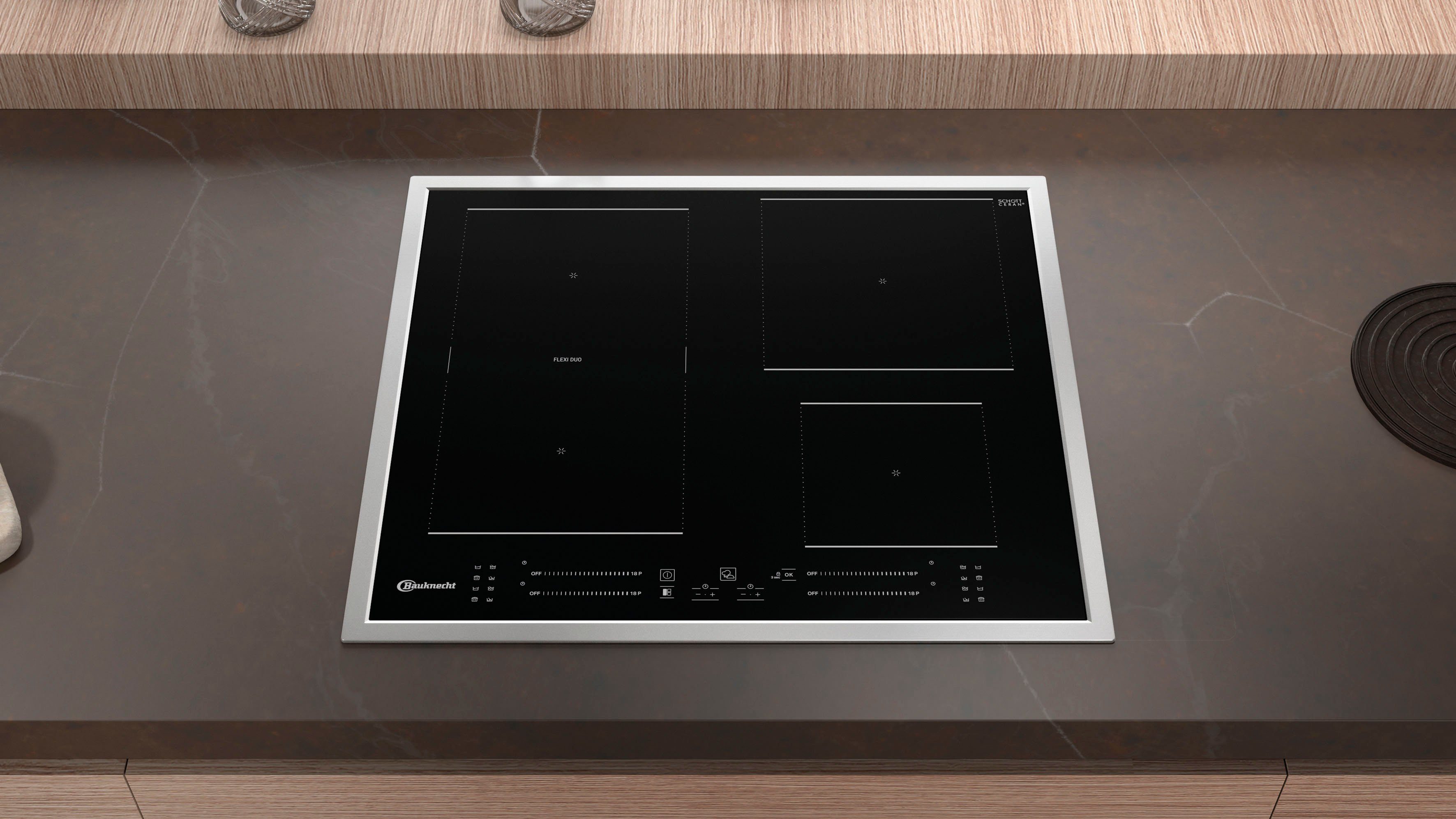 BAUKNECHT Flex-inductiekookplaat van SCHOTT CERAN® BS 7160C FT