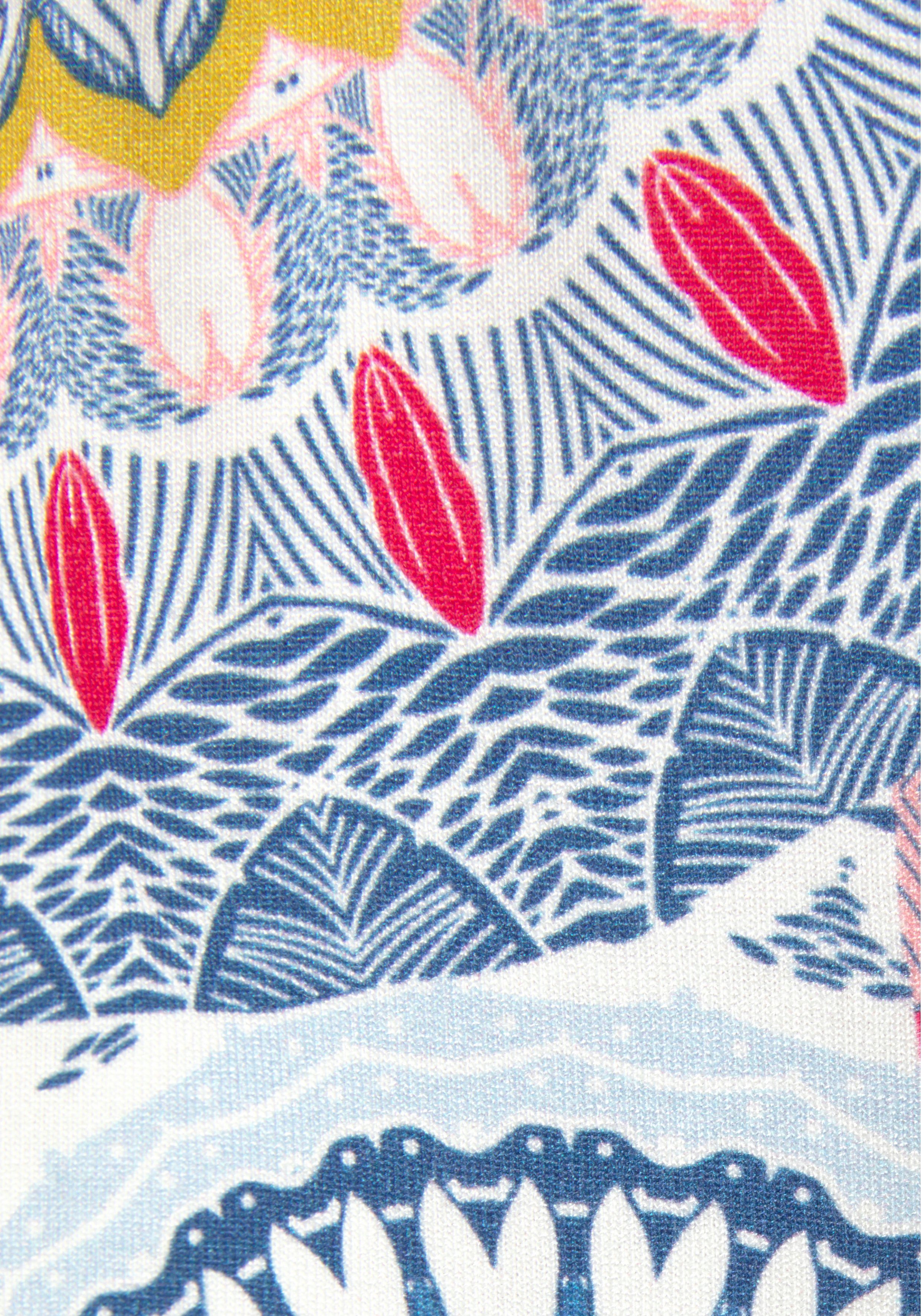 Vivance Jerseyjurk met all-over print en v-hals, kleurrijke zomerjurk
