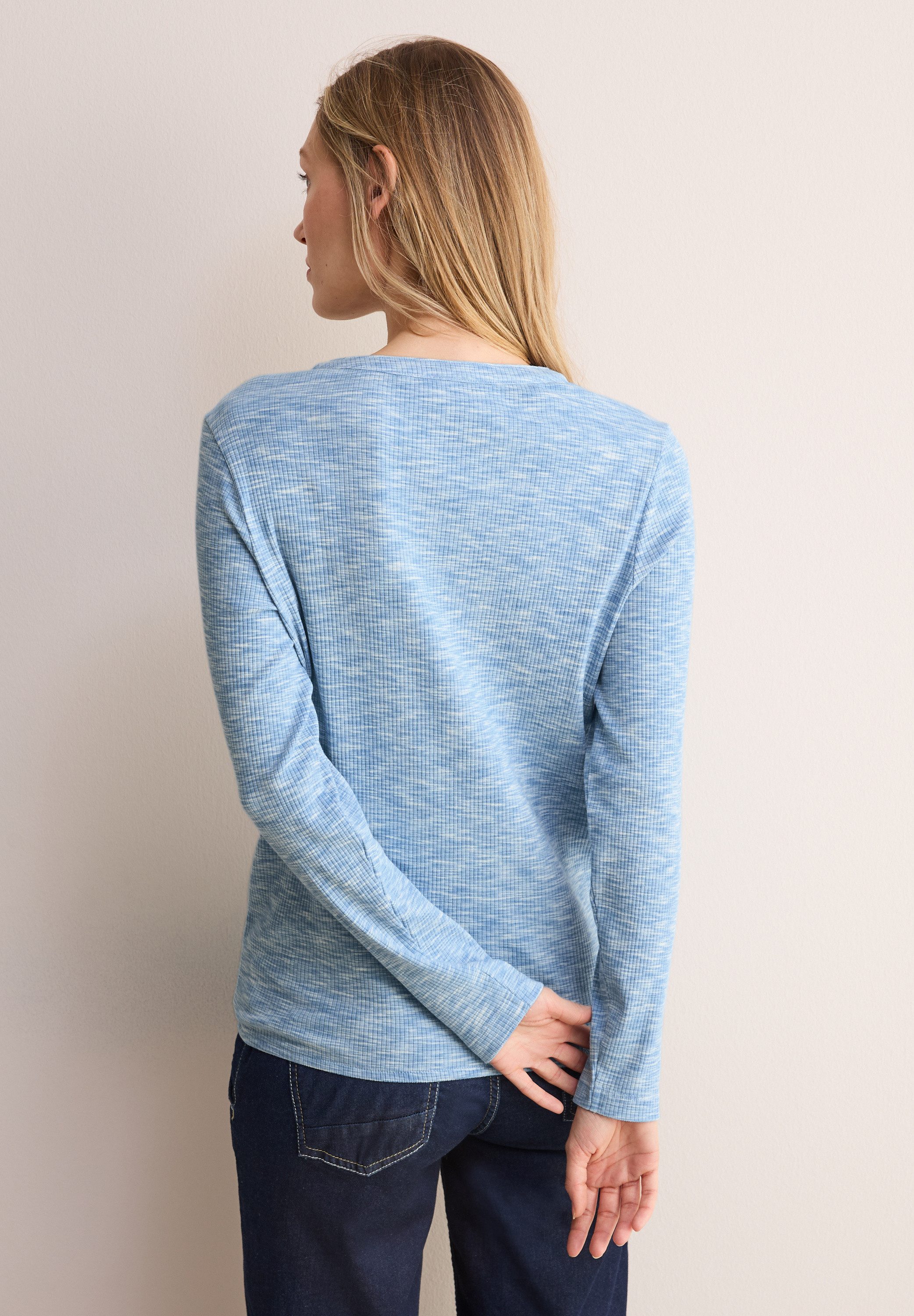 Cecil Shirt met lange mouwen met ribstructuur