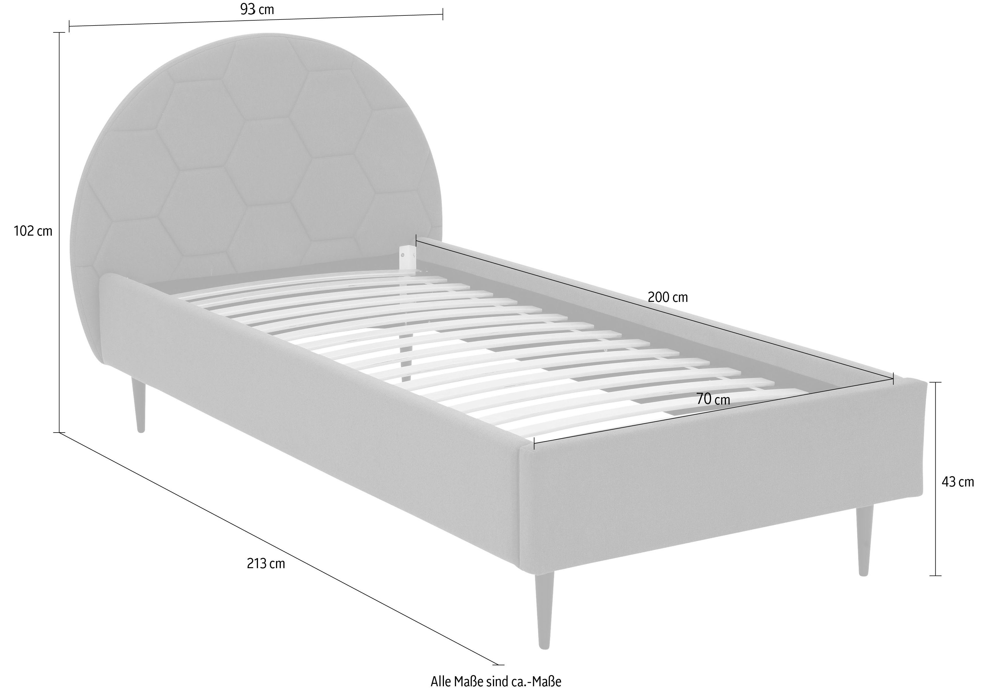 Lüttenhütt Gestoffeerd bed Gebko prettig bekleed hoofdbord met decoratief honingraatmotief