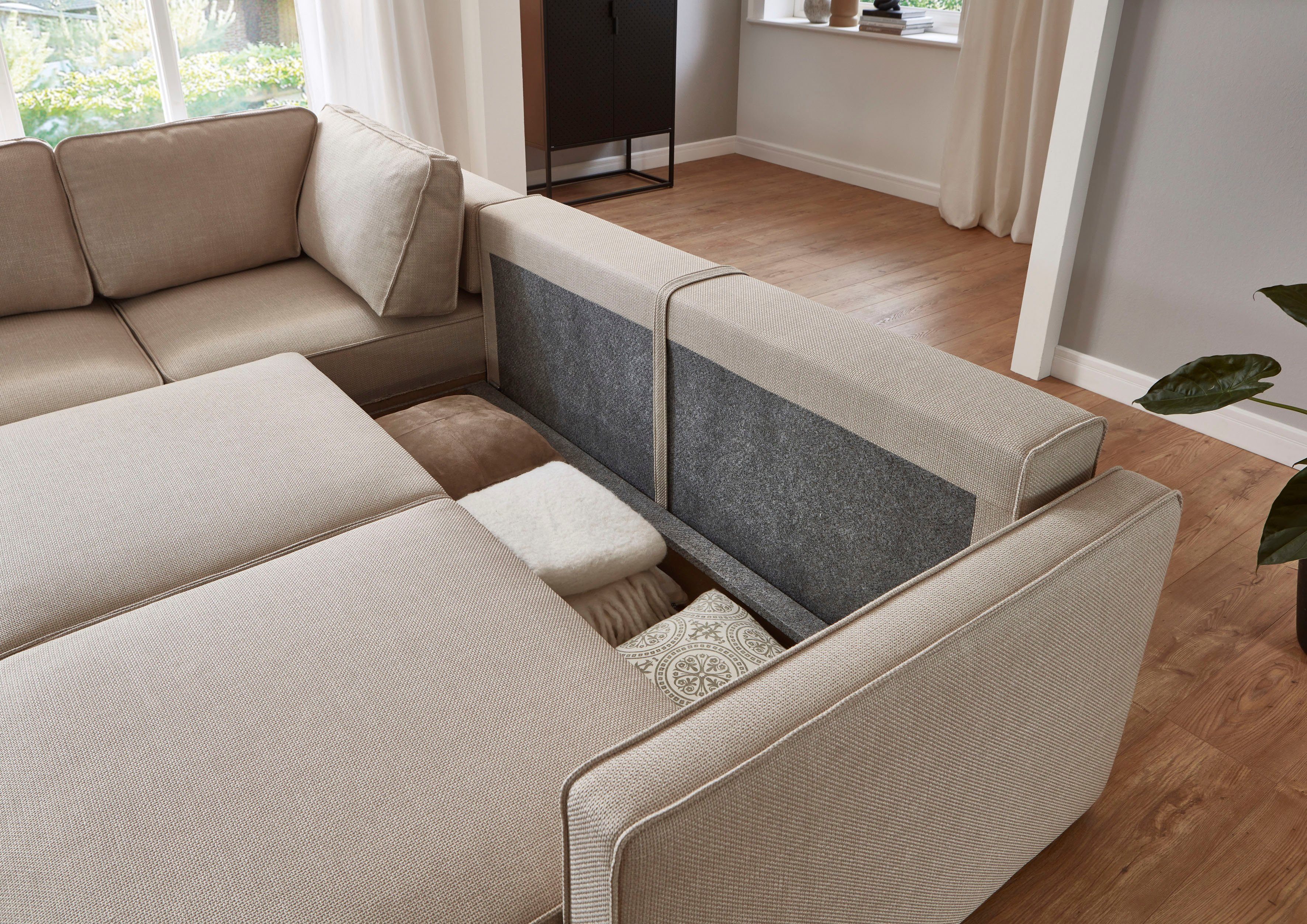 ATLANTIC home collection Slaapbank Chill Hoekbank met slaapfunctie en bedlade