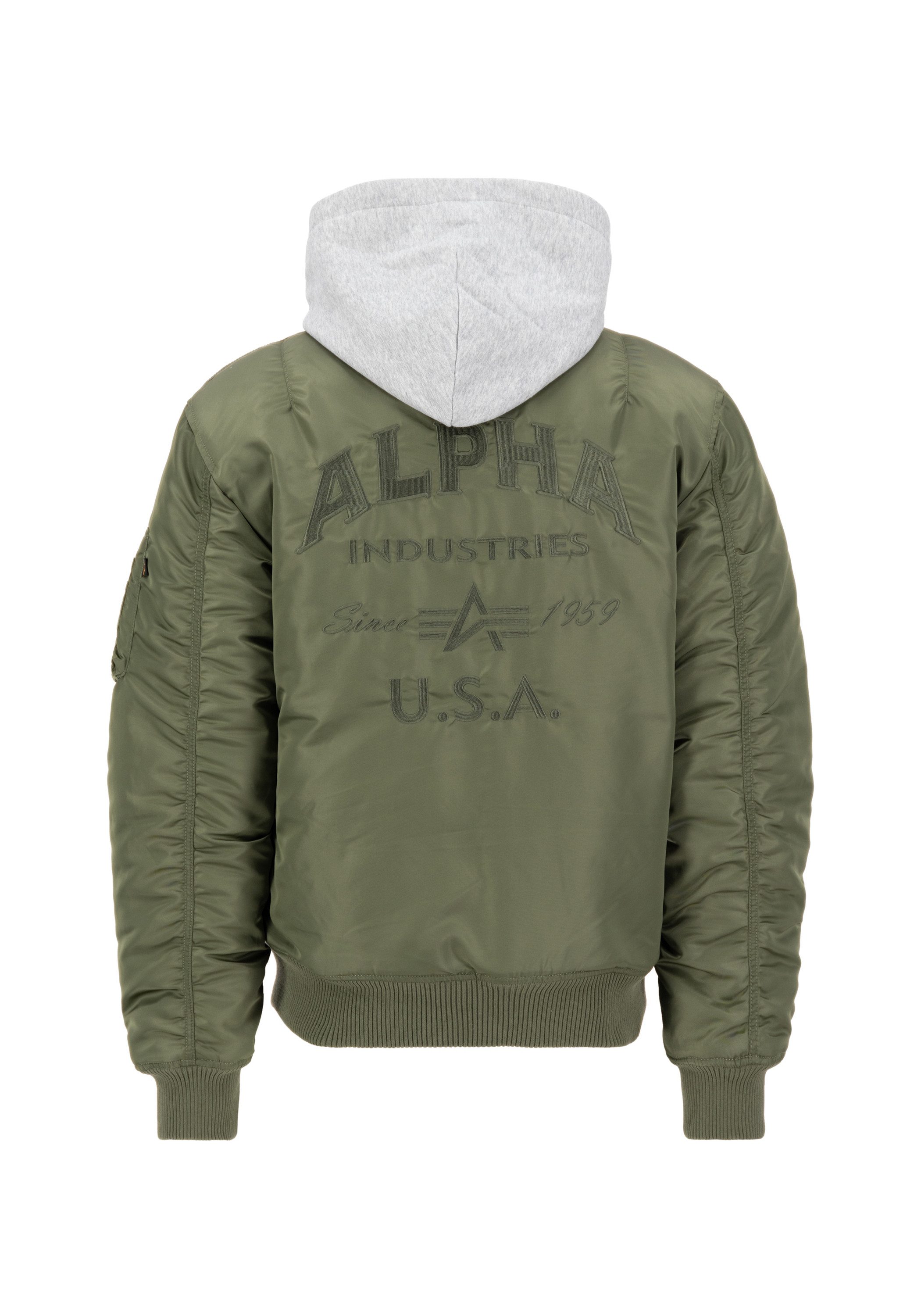 Alpha Industries Bomberjack MA-1 Zip Hood Back EMB