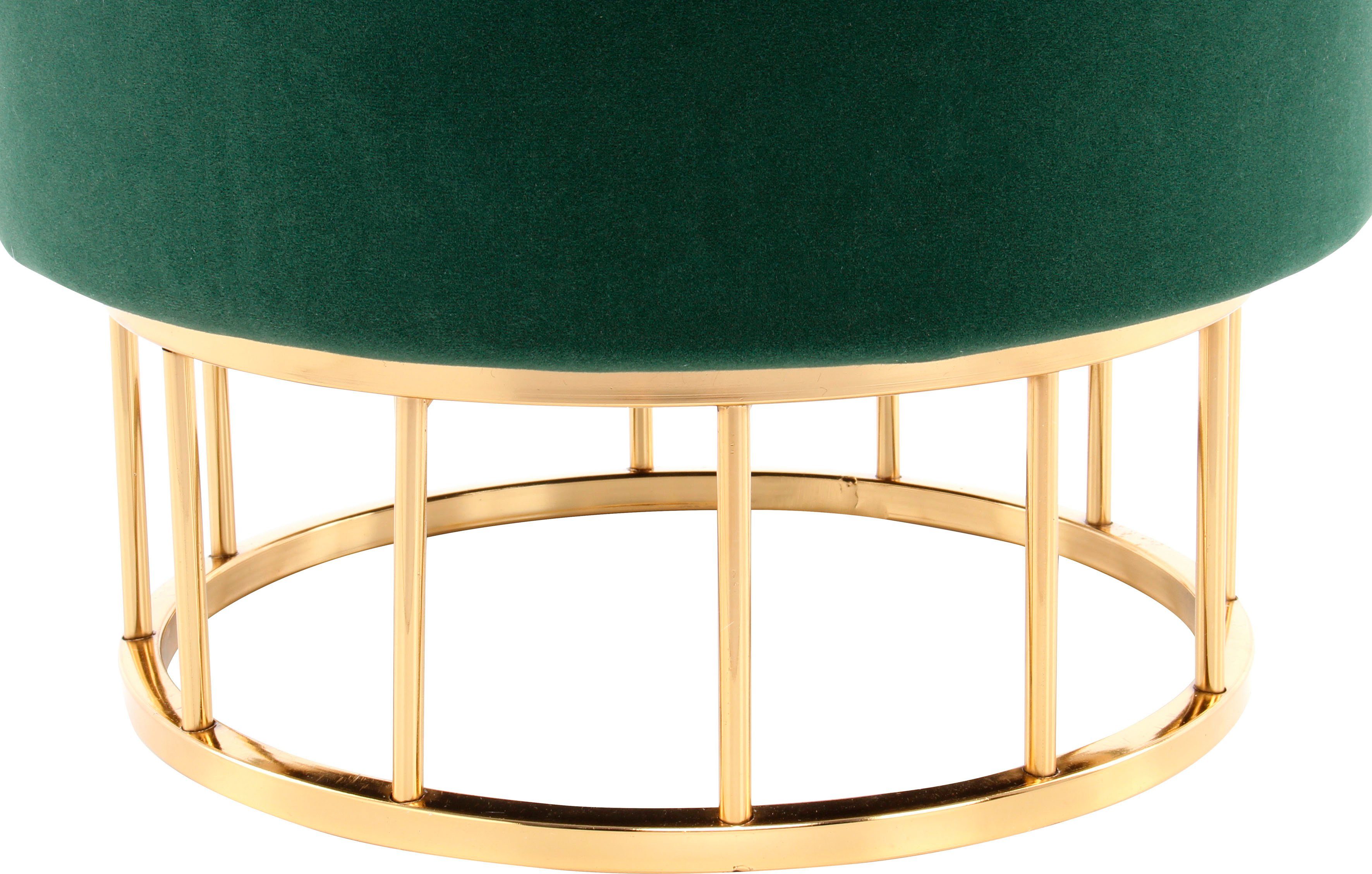 Kayoom Hocker met bergruimte Kruk Zero 525, zitkruk met comfort, ronde, moderne vorm glamoureus, elegant, met opbergruimte, bekleding van fluweelzacht stof (1 stuk)