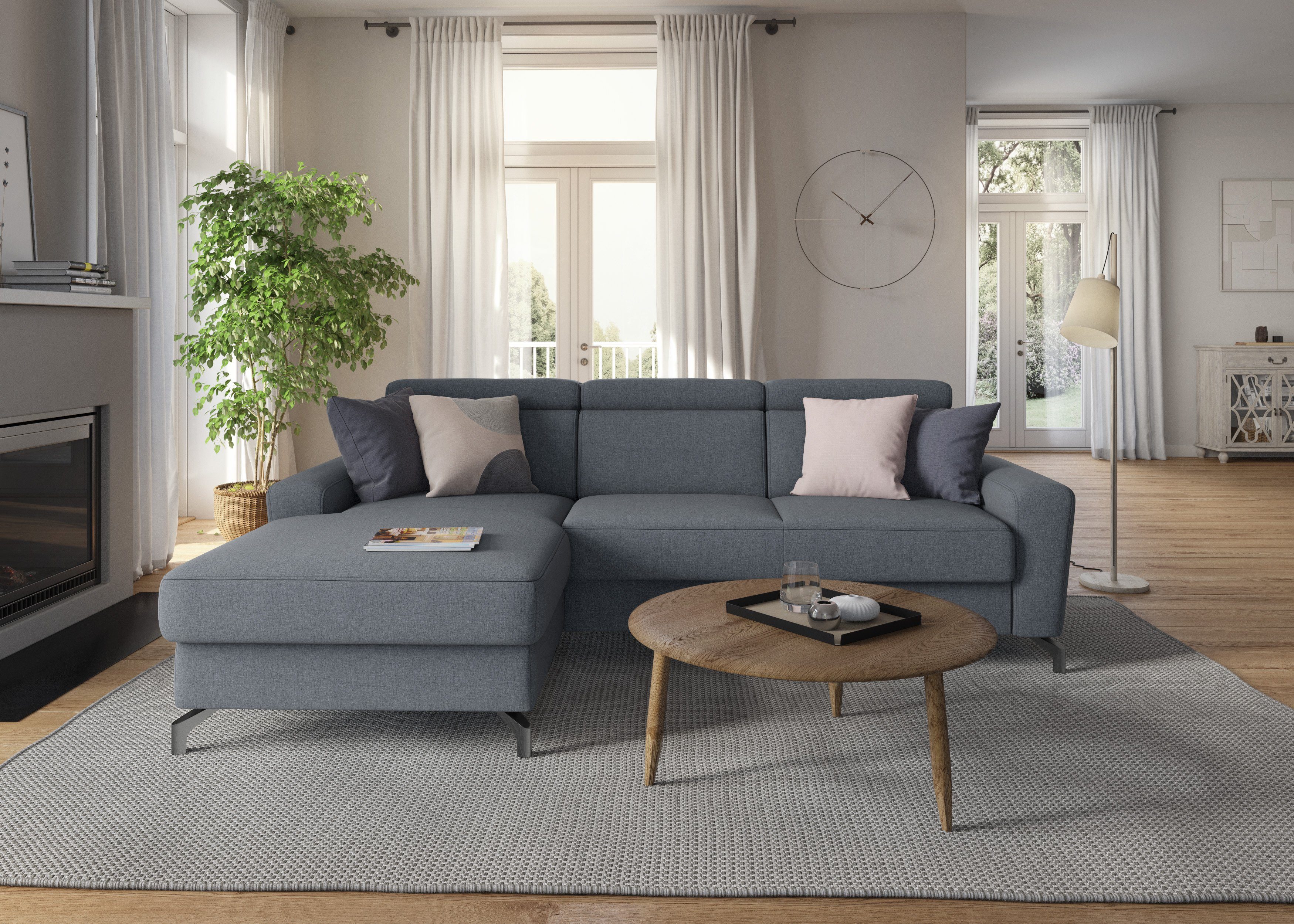 sit&more Hoekbank Scarlett L-vorm met verstelbare hoofdsteun, naar keuze met slaapfunctie, bedkist