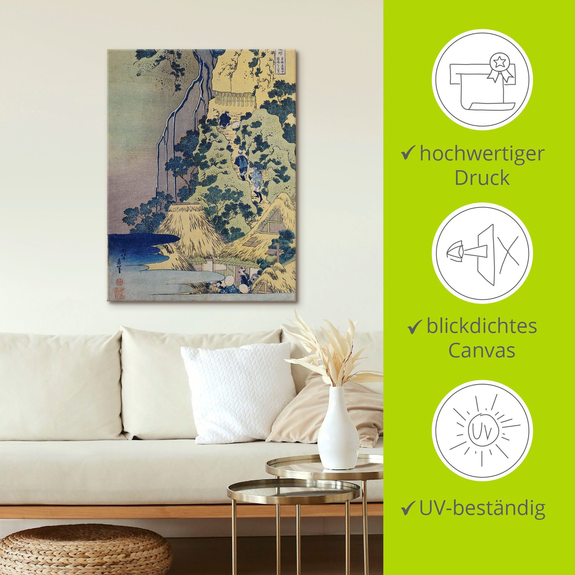 Artland Artprint Reiziger die een berg beklimt als artprint op linnen, poster in verschillende formaten maten