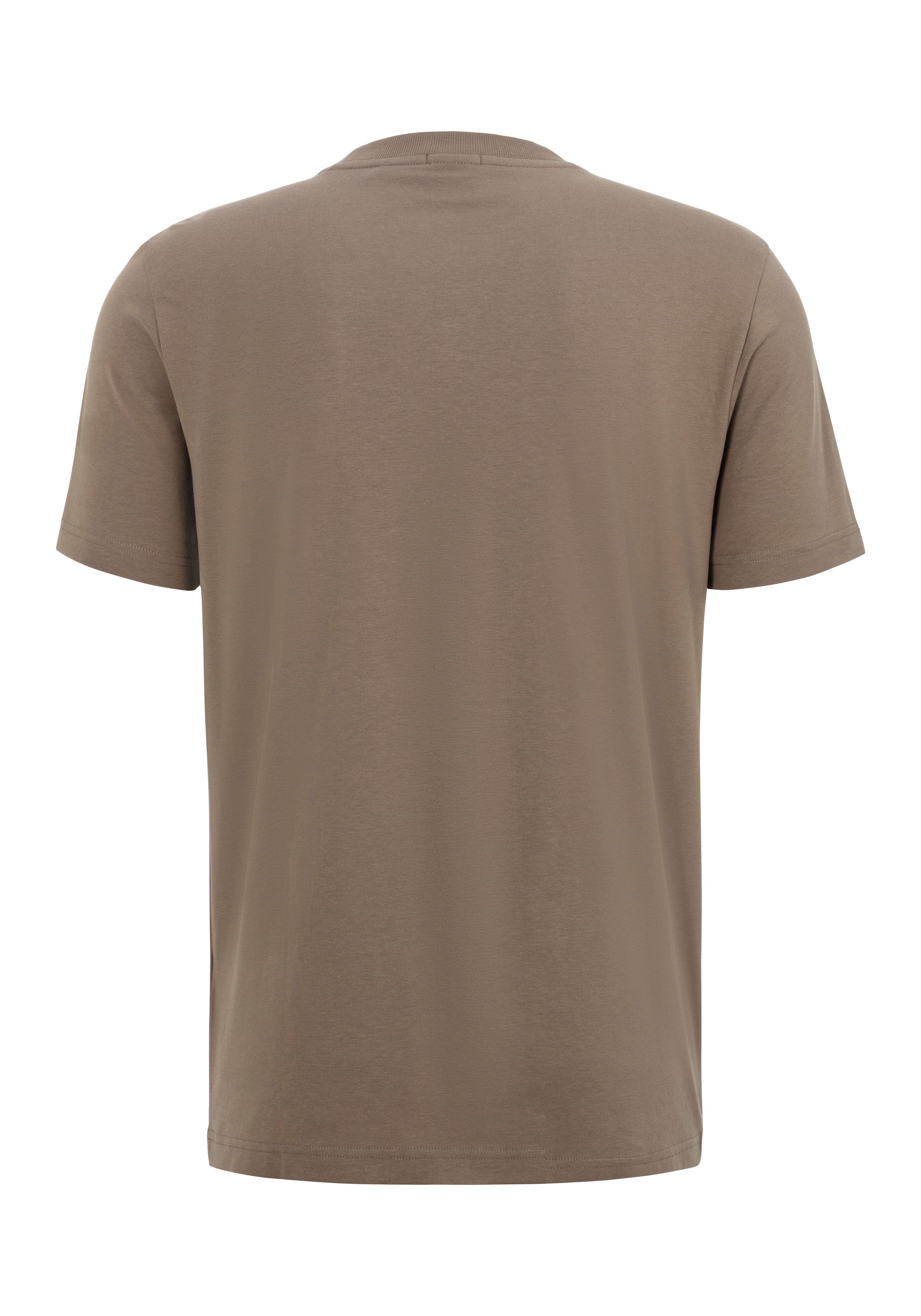 BOSS GREEN Shirt met ronde hals Thee met gegomd contrast-logo