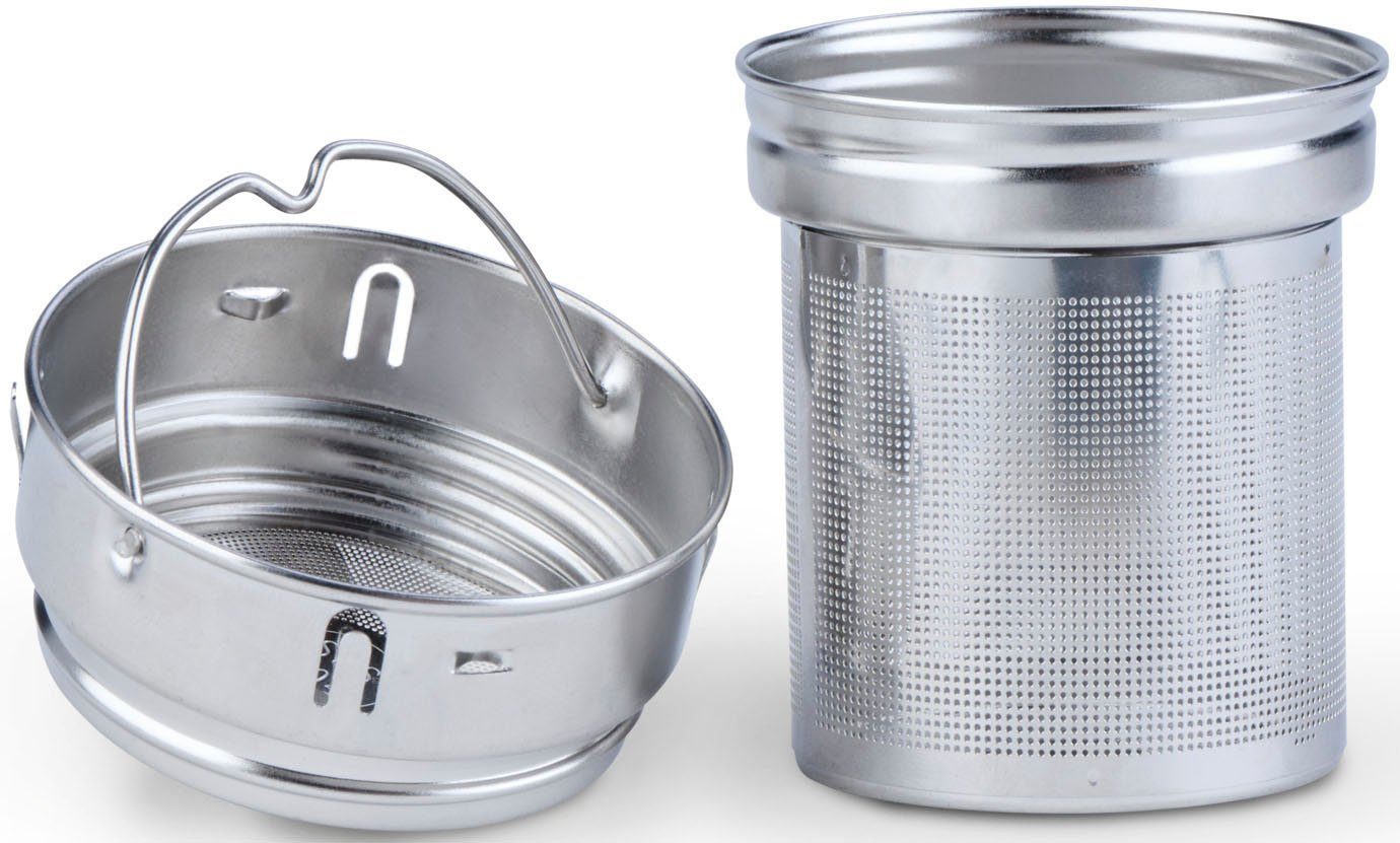 Emsa Thermosbeker Tea Mug Theekop, 400 ml, 100% dicht, 3-delig, met uitneembaar theefilter (set, 3-delig)