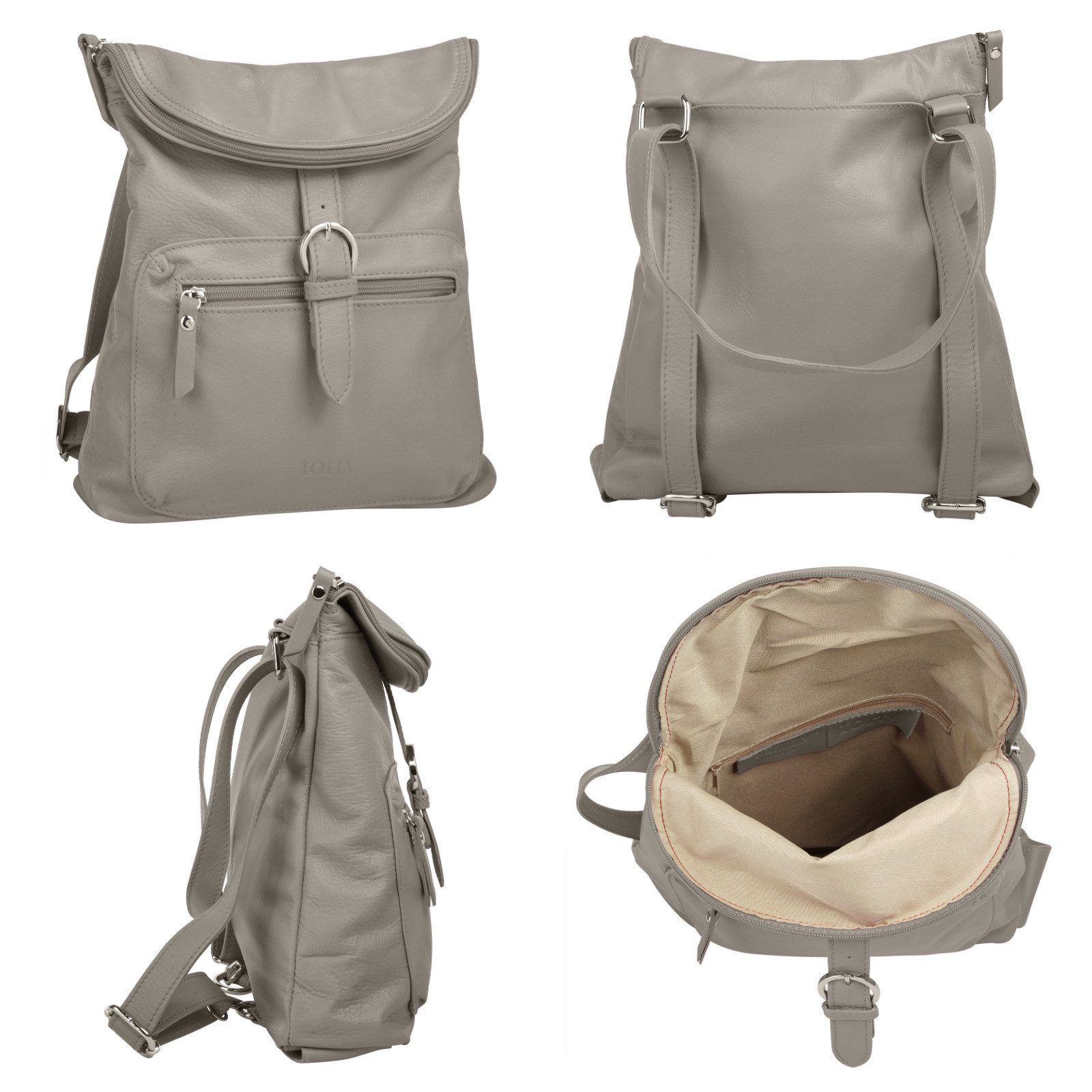 Forty Degrees Rugzak echt leer, made in italy