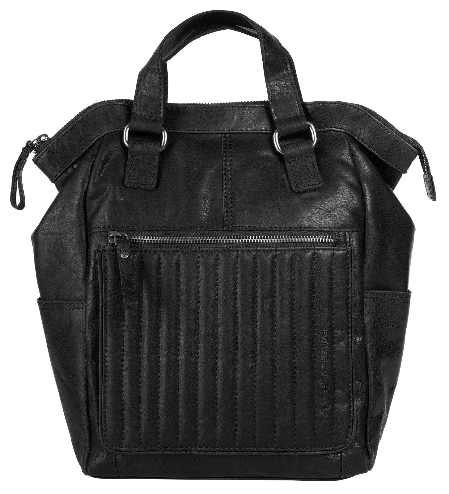 Spikes & Sparrow Rugzak echt leder dames rugzakken zwart
