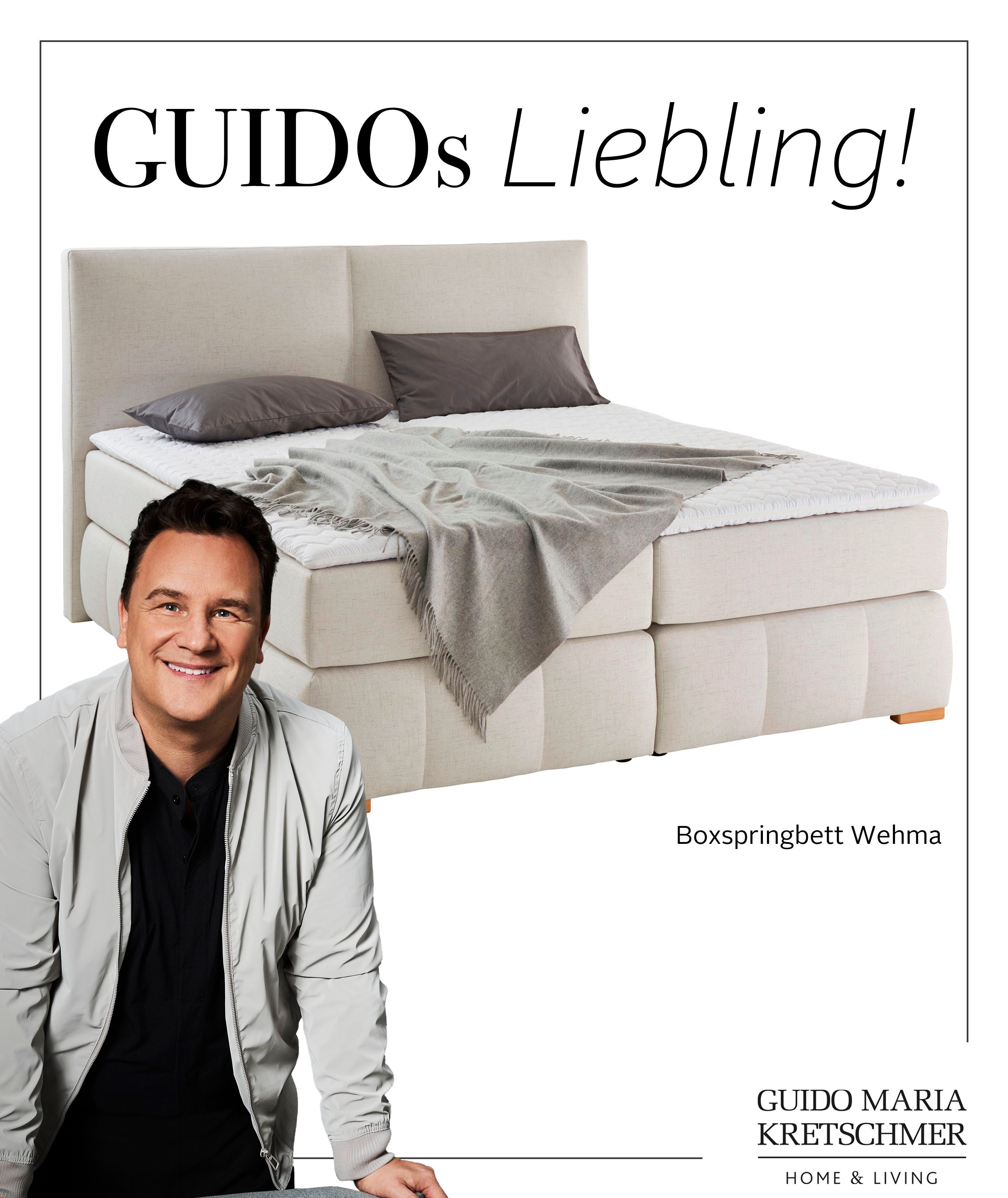 Guido Maria Kretschmer Home&Living Boxspring Wehma incl. matrastopper voor 3 verschillende matrassen, ook in fluwelen stof