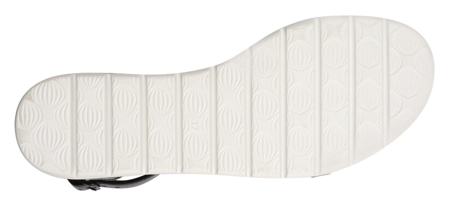 Marco Tozzi Sandalen , sleehak, zomerschoen, sandaal, met sierketting in ton-sur-ton