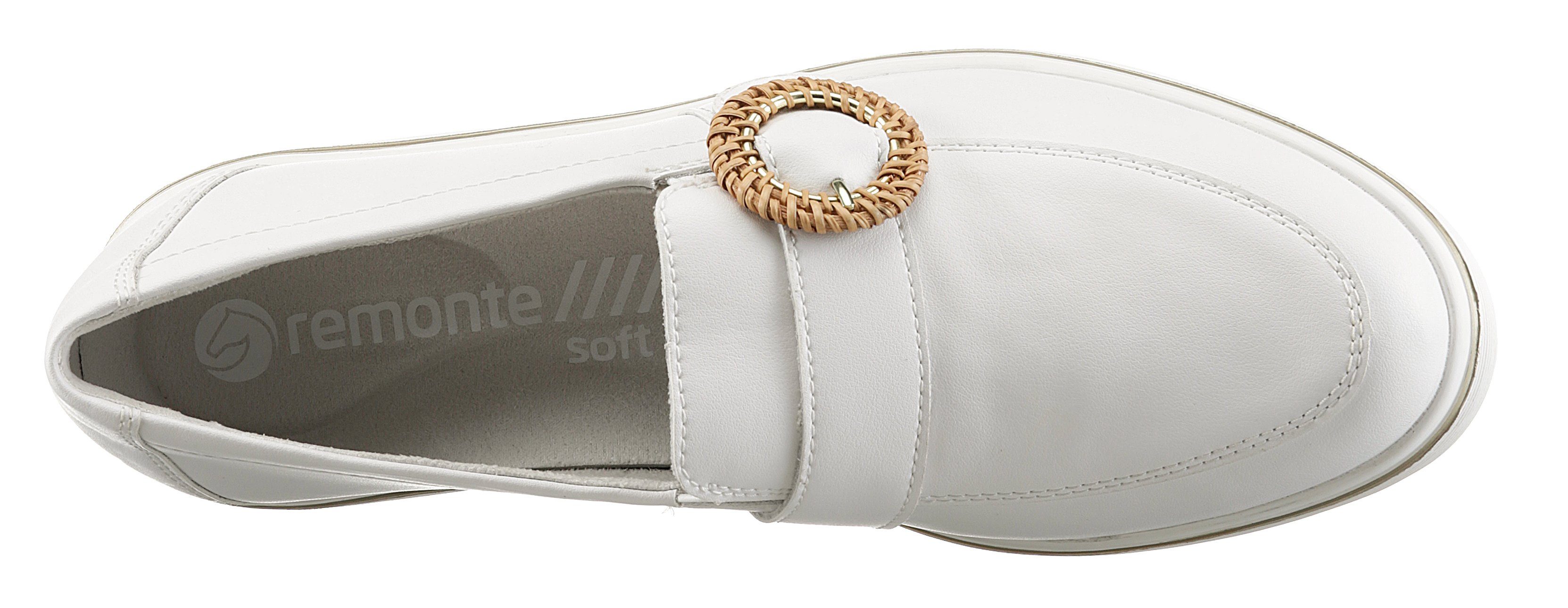 Remonte Loafers Chunky slipper, plateau slipper met moderne vlecht-siergesp