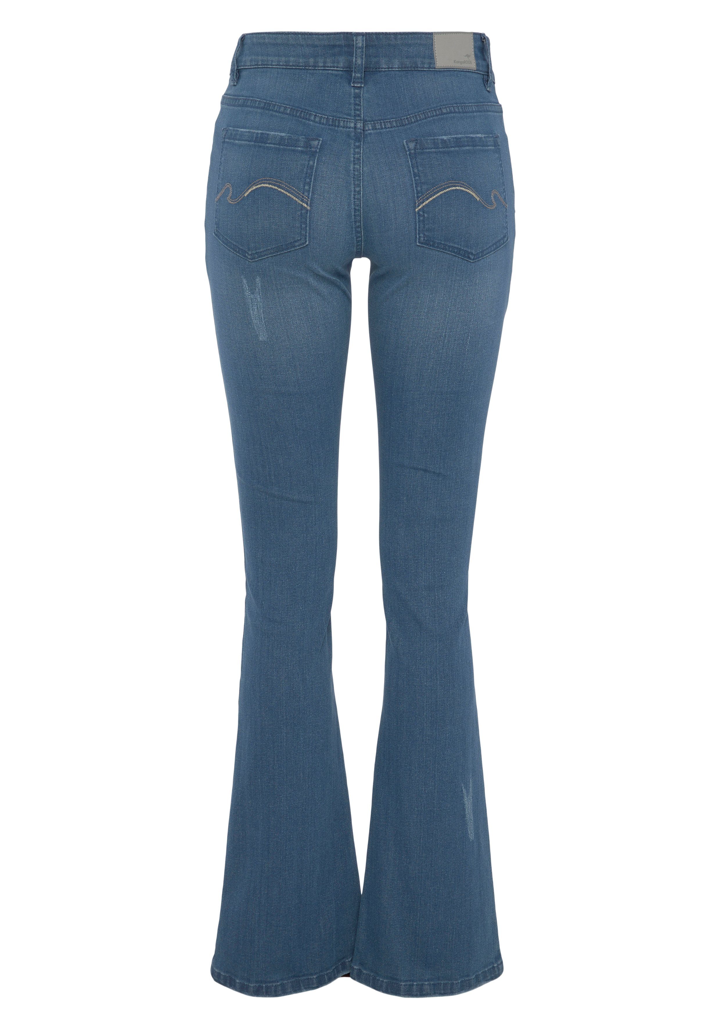 KangaROOS 5-pocket jeans uitlopende pijp, used-wassing, normale taillehoogte