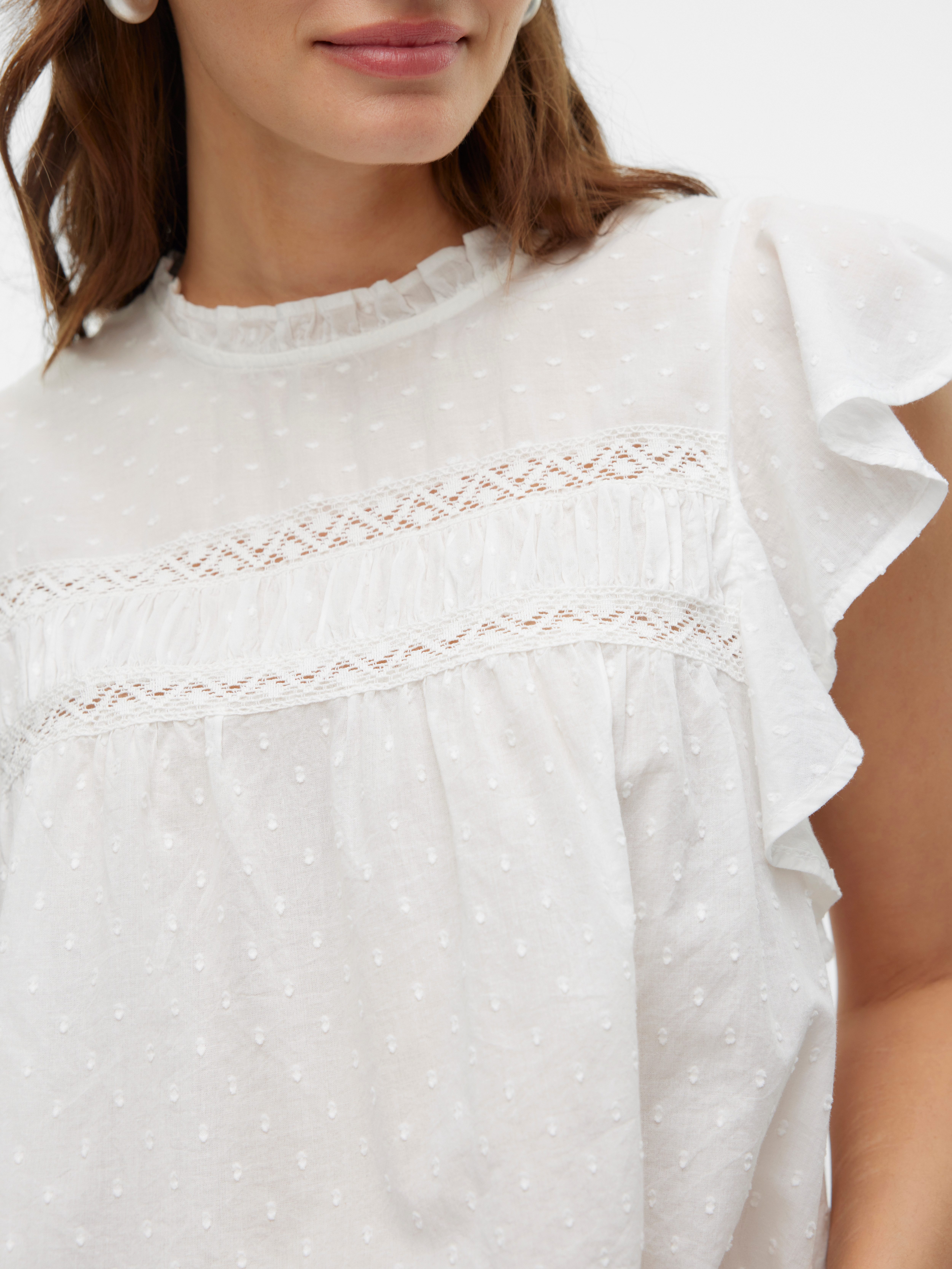 Vero Moda Shirt VMTRINE SL LACE TOP WVN NOOS