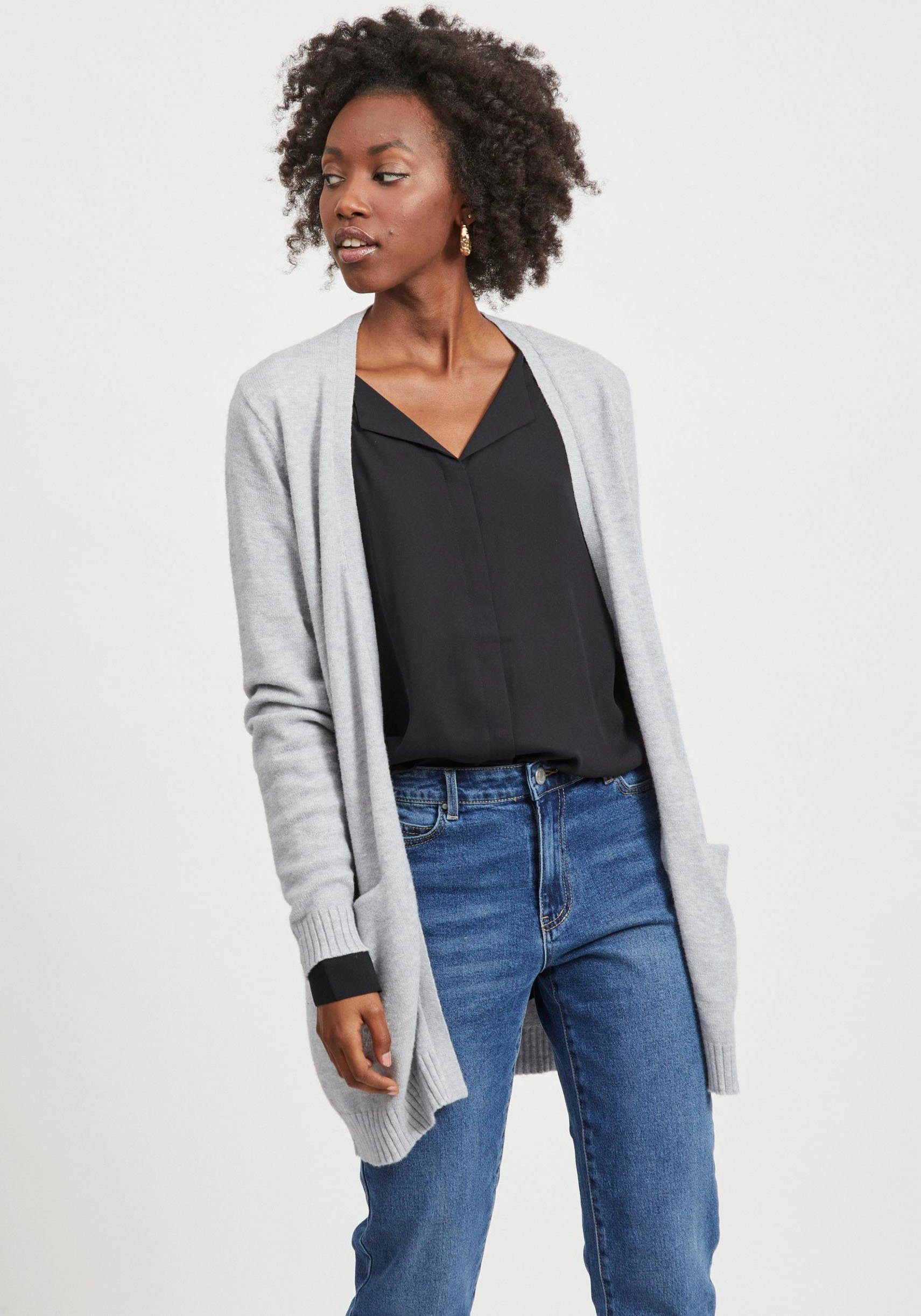 Vila Cardigan VIRIL OPEN L/S KNIT CARDIGAN - NOOS dames cardigans maat S (36) grijs