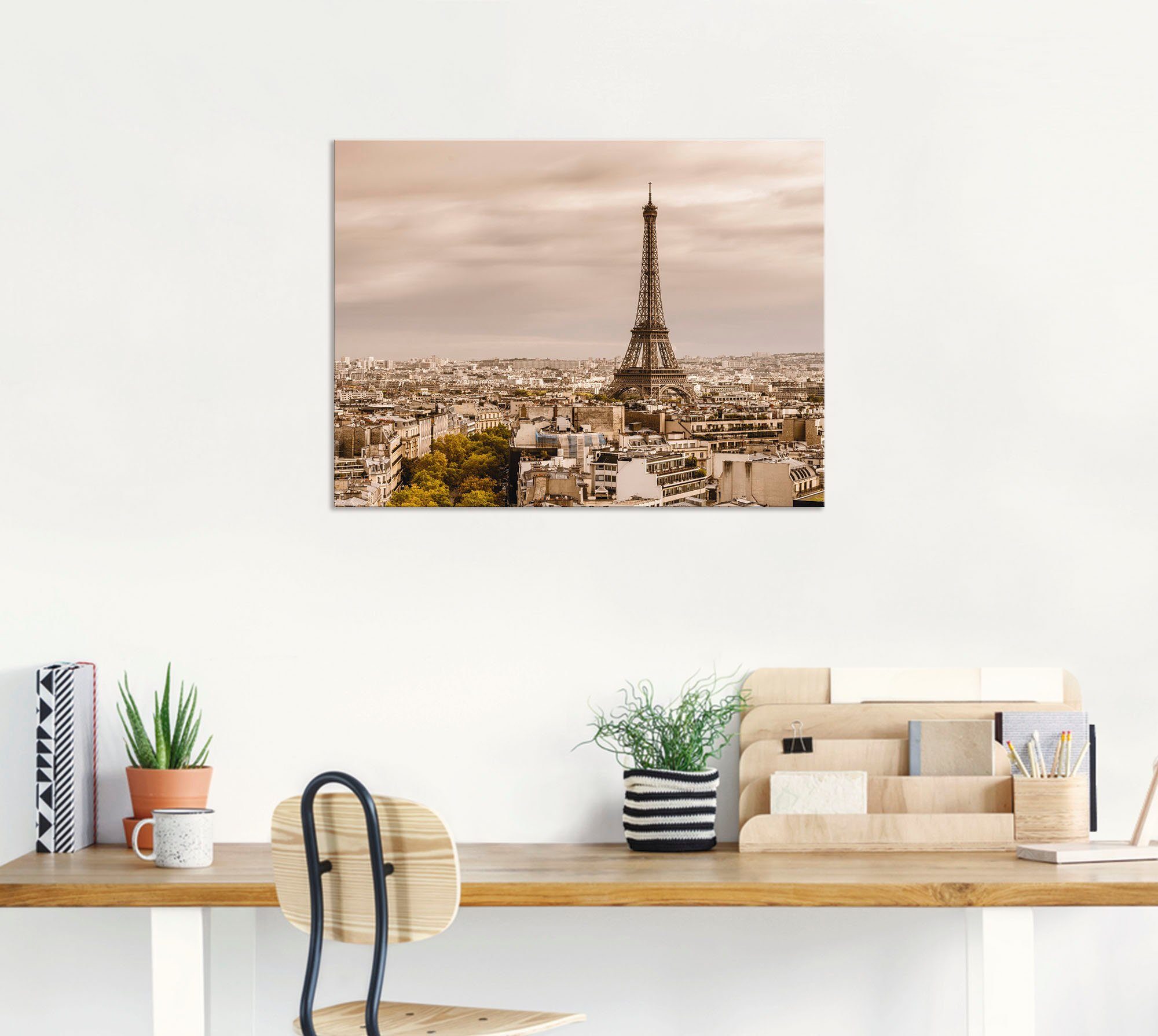 Artland Artprint Parijs Eiffeltoren I als artprint van aluminium, artprint op linnen, muursticker, verschillende maten