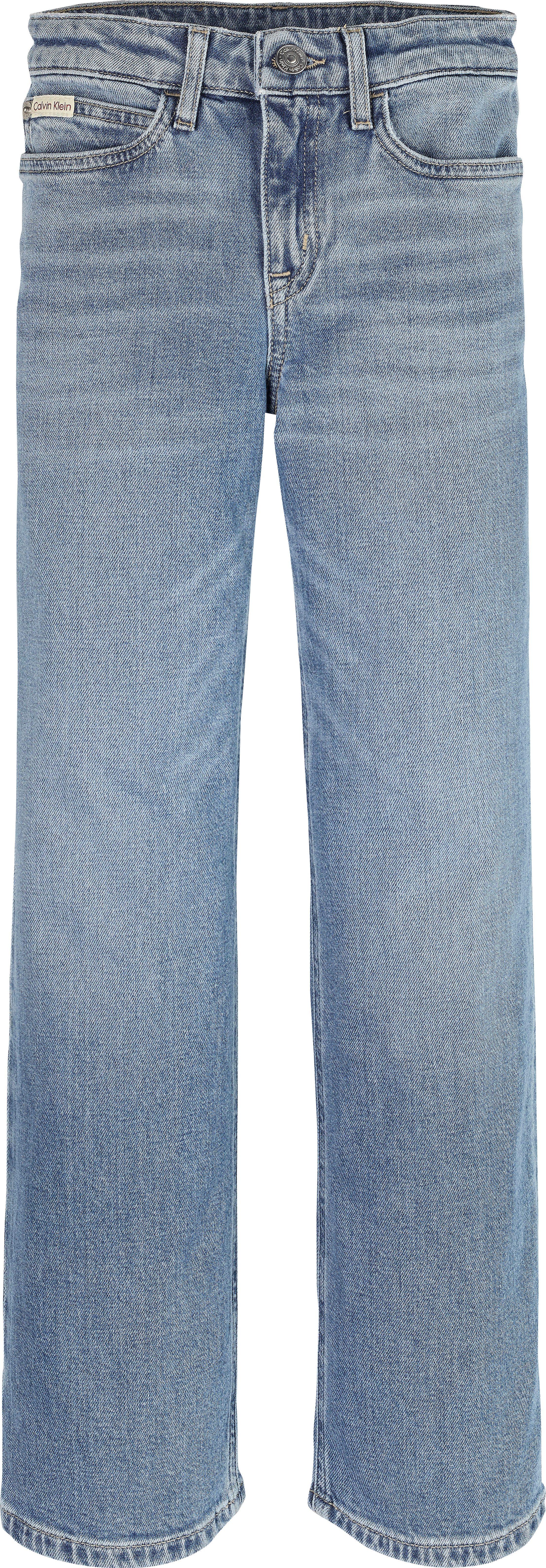 Calvin Klein Wijde jeans HR WIDE LEG AUTHENTIC BLUE DENIM voor kinderen tot 16 jaar, met wijde pijpen