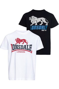 lonsdale t-shirt holmrook (set, set van 2) zwart