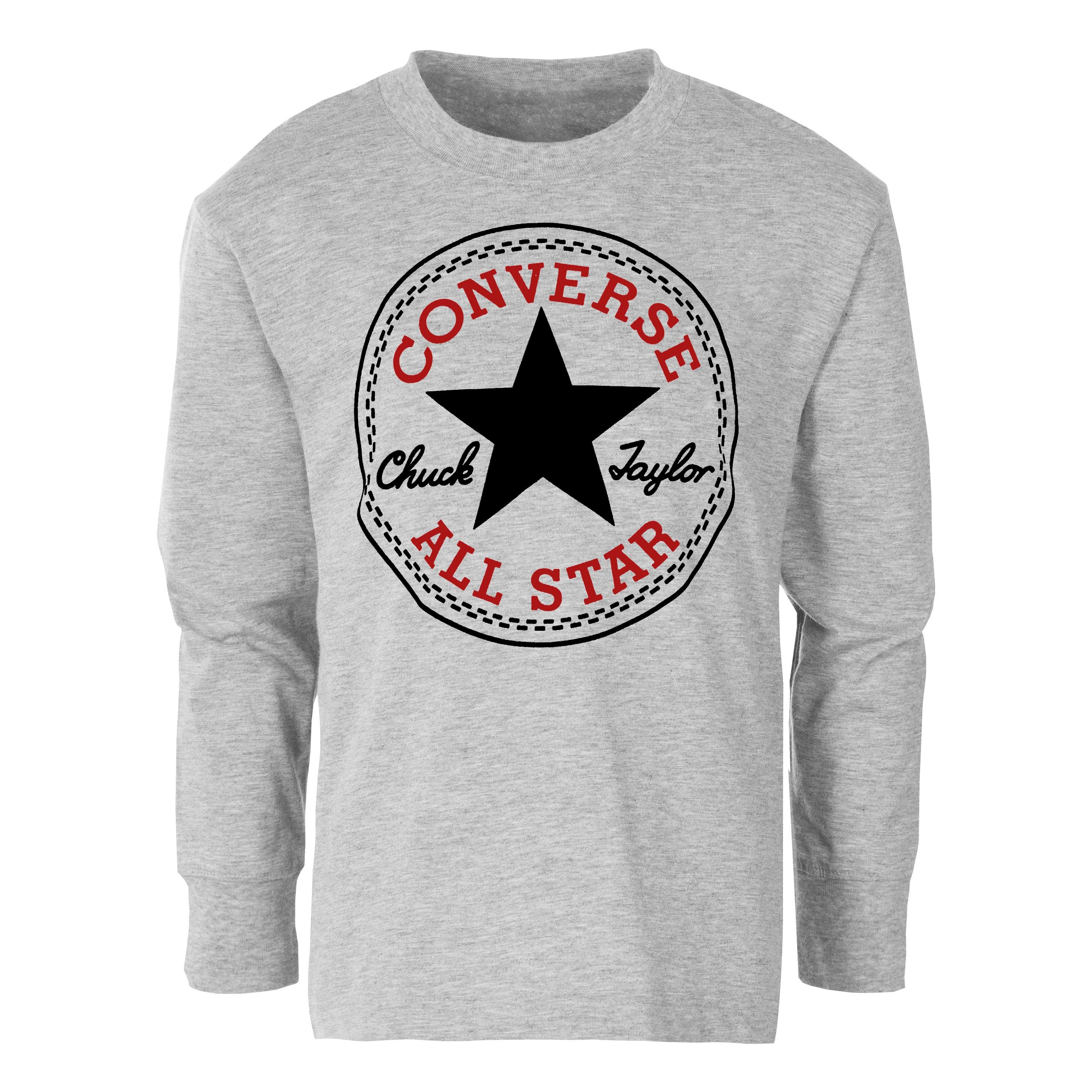 Converse Shirt met lange mouwen CNVB CHUCK PATCH LS TEE (1-delig) jongens shirts met lange mouwen maat 134/140 grijs