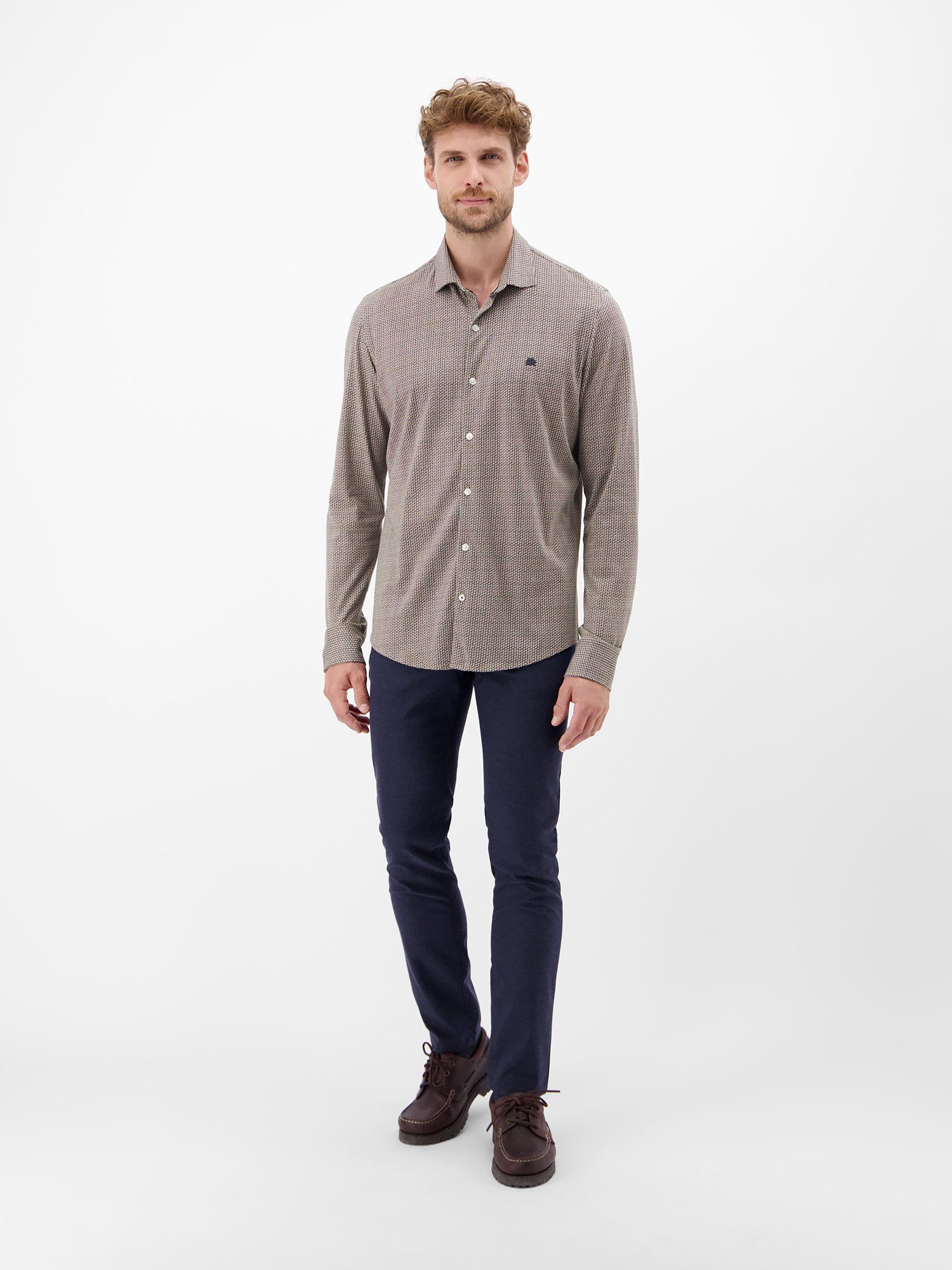 Lerros Geruit overhemd LERROS Shirt met lange mouwen met Minimaal-ruitpatroon