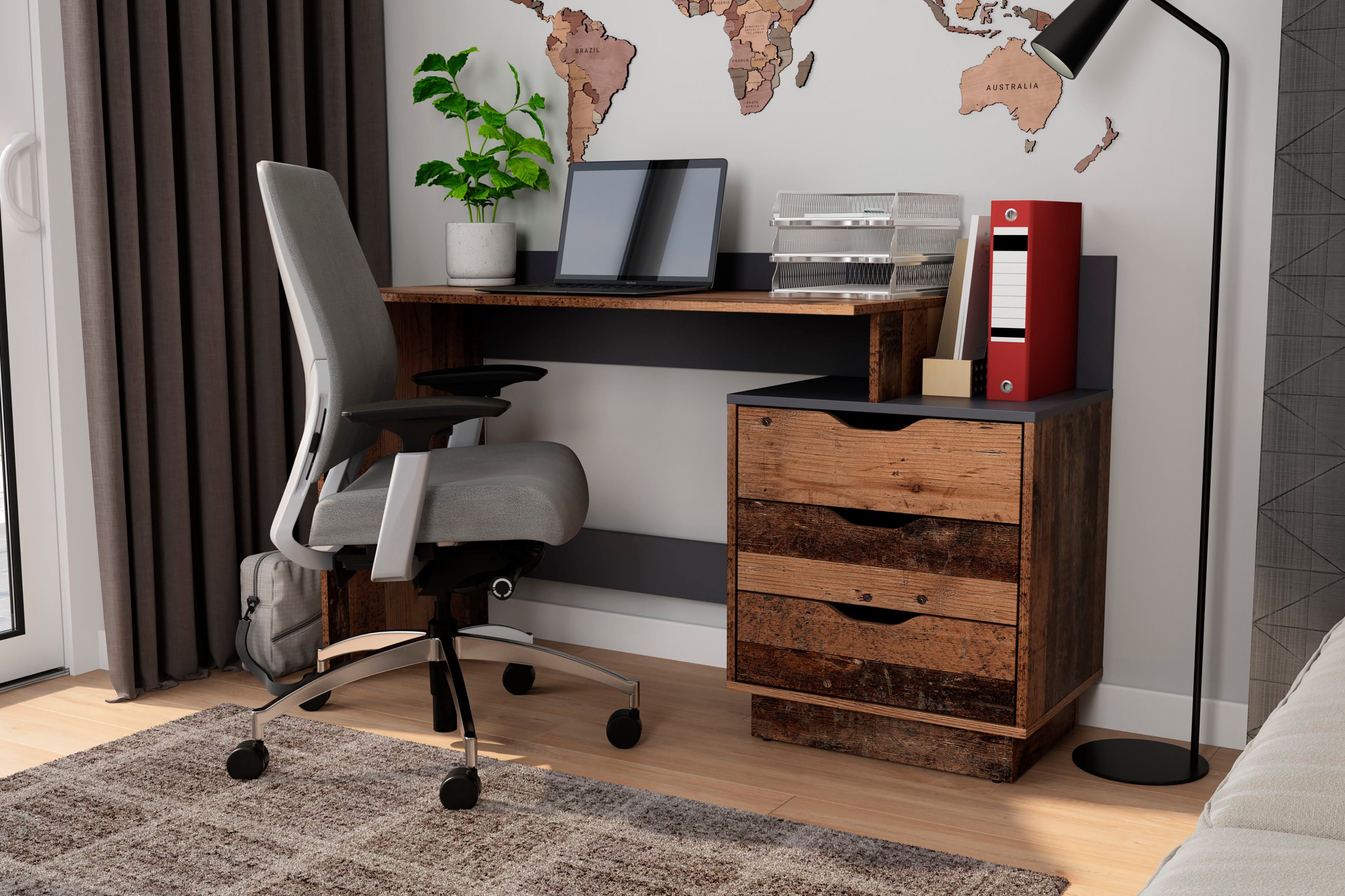 byLIVING Bureau Bern, modern pc-bureau met veel bergruimte, breedte 138 cm, rechts of links te monteren