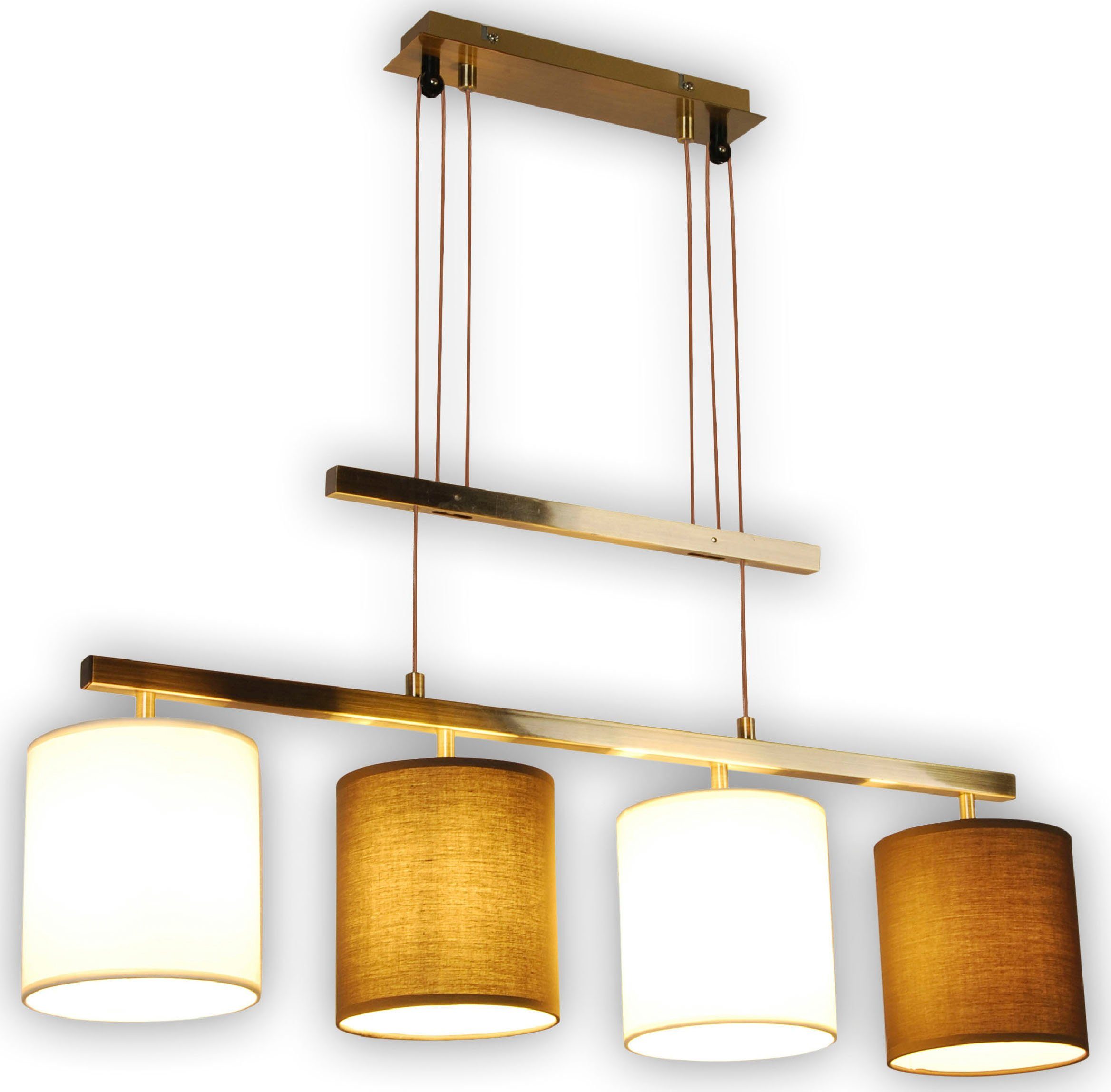 näve Hanglamp Tilde verstelbaar, staal/textiel, hoogte: 116 cm, excl. 4x e27 max. 40w (1 stuk)