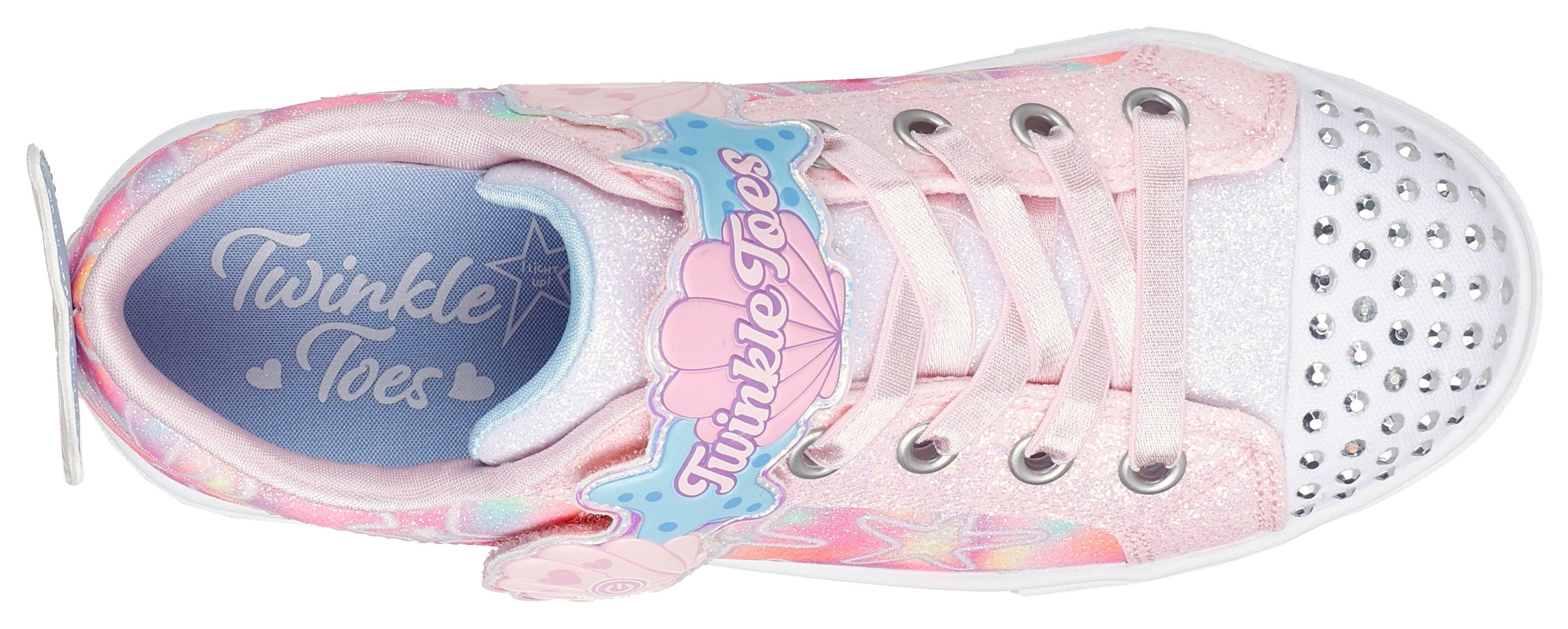 Skechers Sneakers TWINKLE SPARKS , blink-instapschoen met glitters + strass, maat sjabloon te downloaden