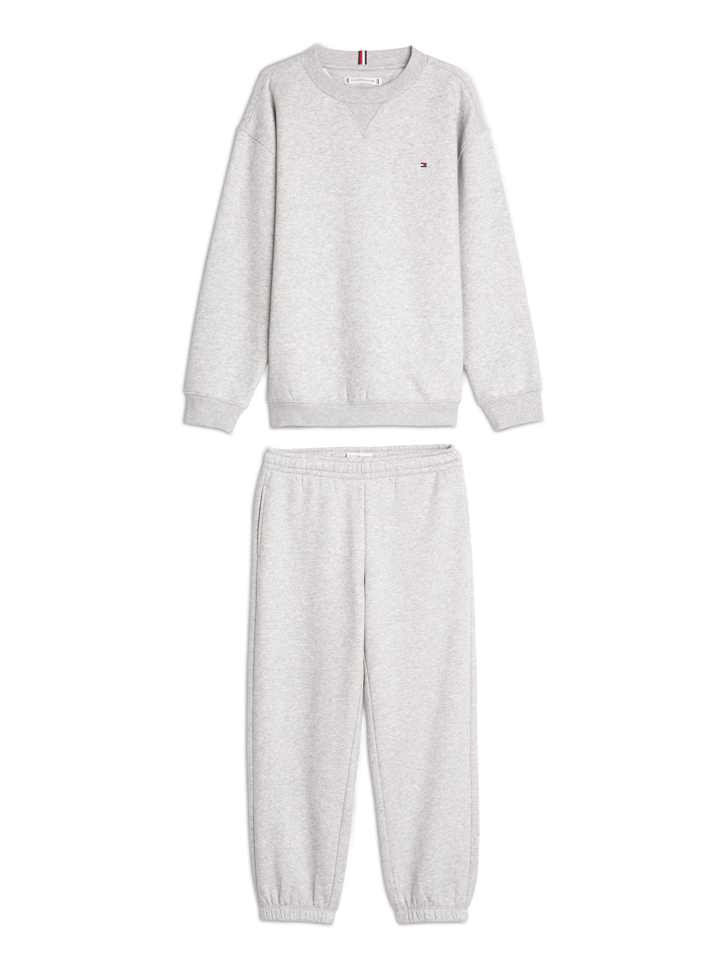 Tommy Hilfiger Shirt met lange mouwen en broek U TIMELESS FLEECE SET Baby’s tot 2 jaar, gemêleerd materiaal (set, 2-delig, 2 stuks)