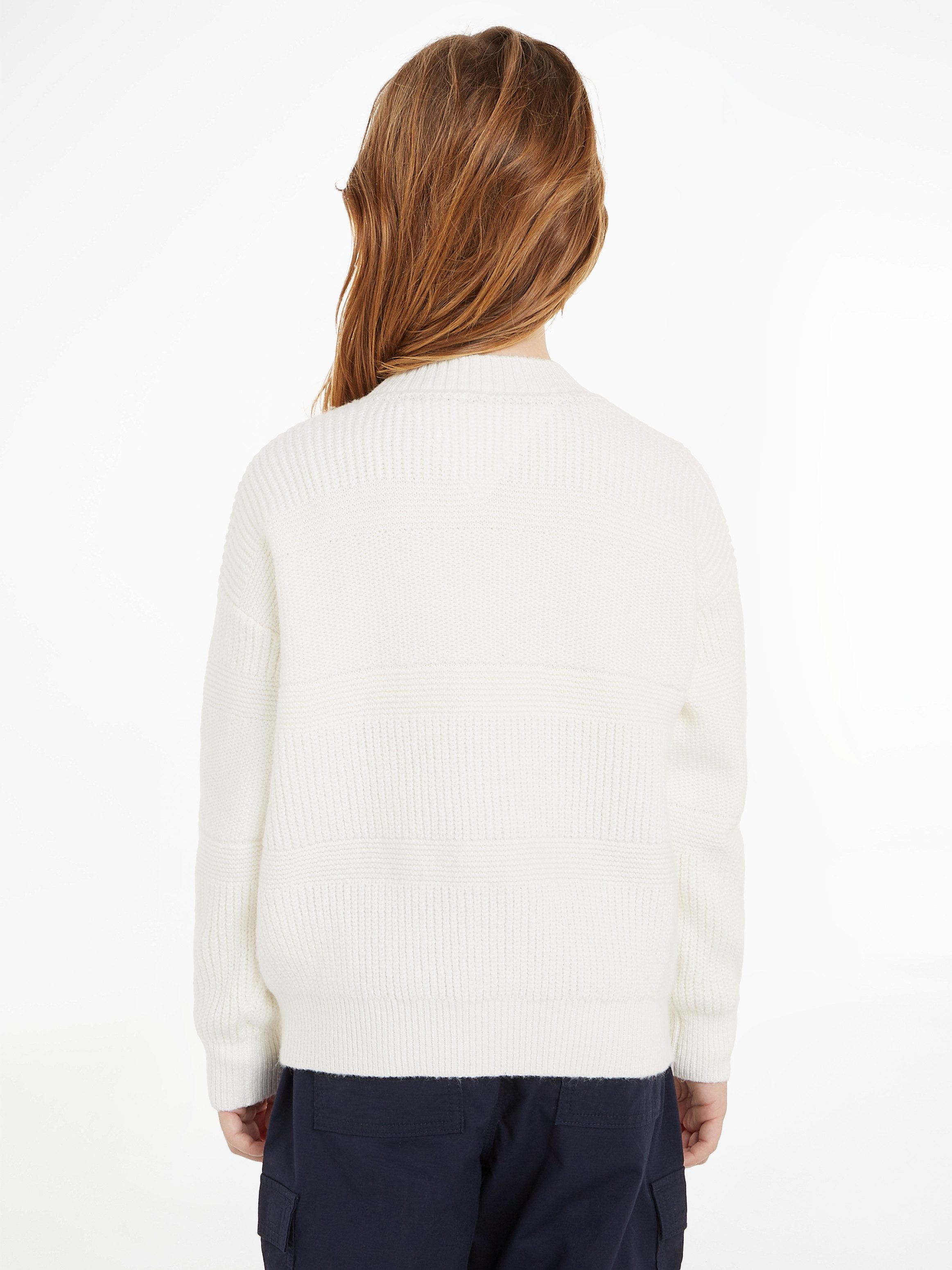Tommy Hilfiger Vest MIX TEXTURED CARDIGAN Kinderen tot 16 jaar met logostiksel
