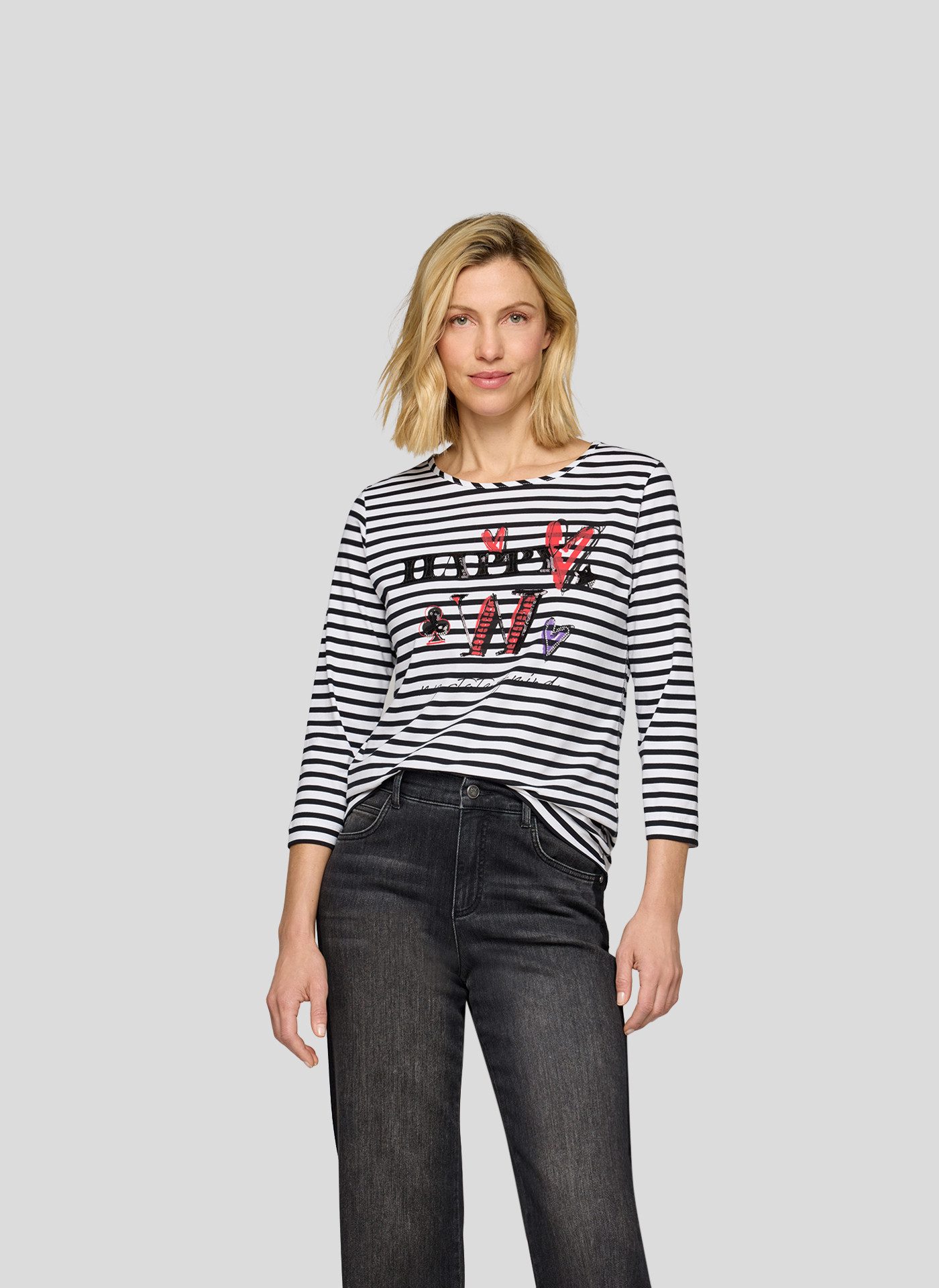 Rabe Shirt met 3/4 mouwen met belettering