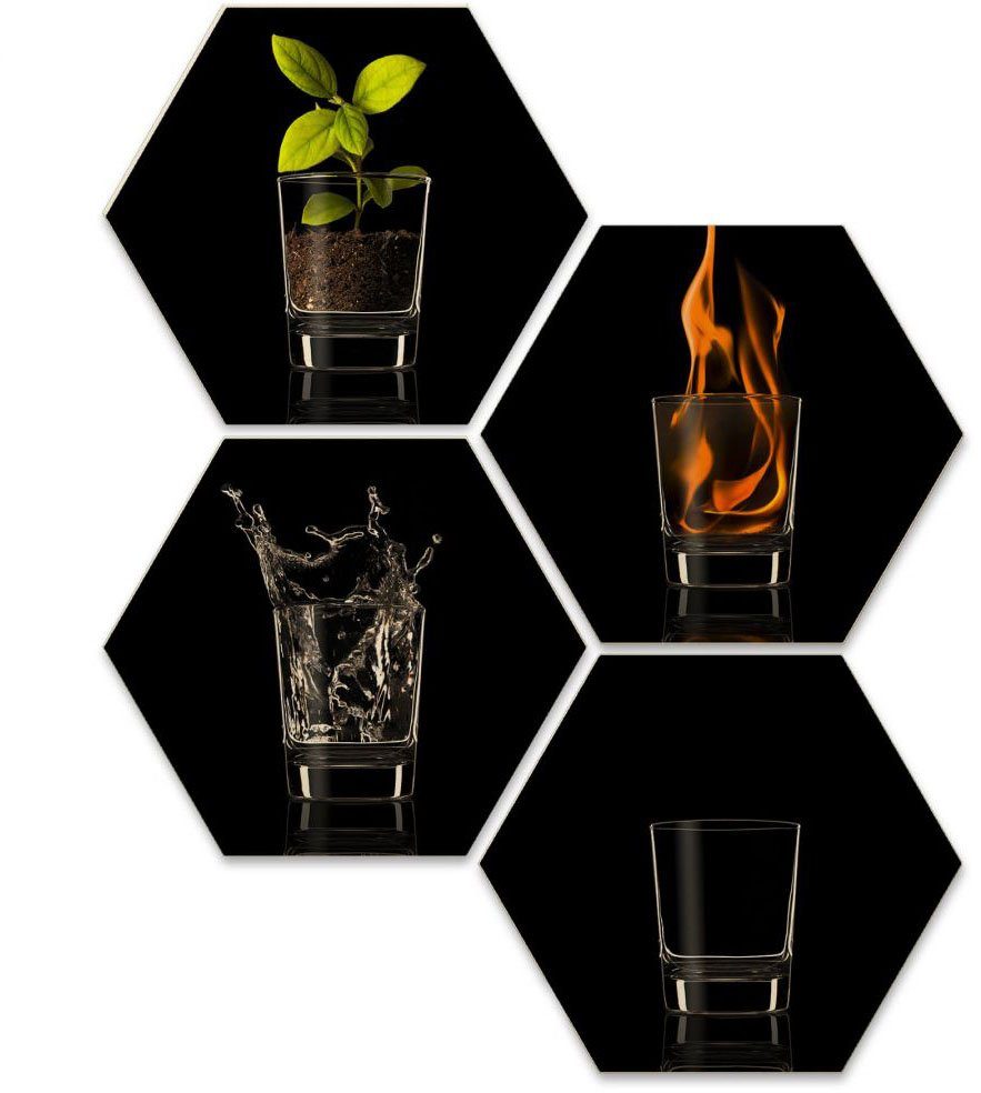 Wall-Art Meerdelige artprint The Four Elements vier elementen (set, 4 stuks)