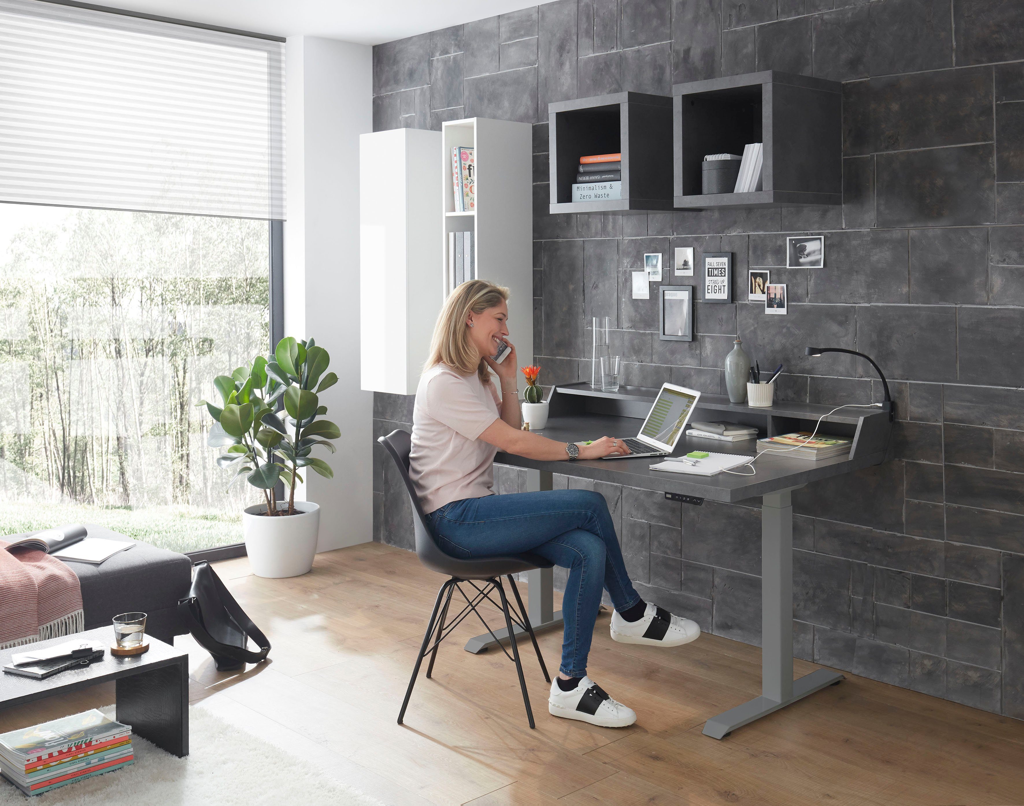 Mäusbacher Bureau Big System Office Breedte 120 cm, elektrisch in hoogte verstelbaar