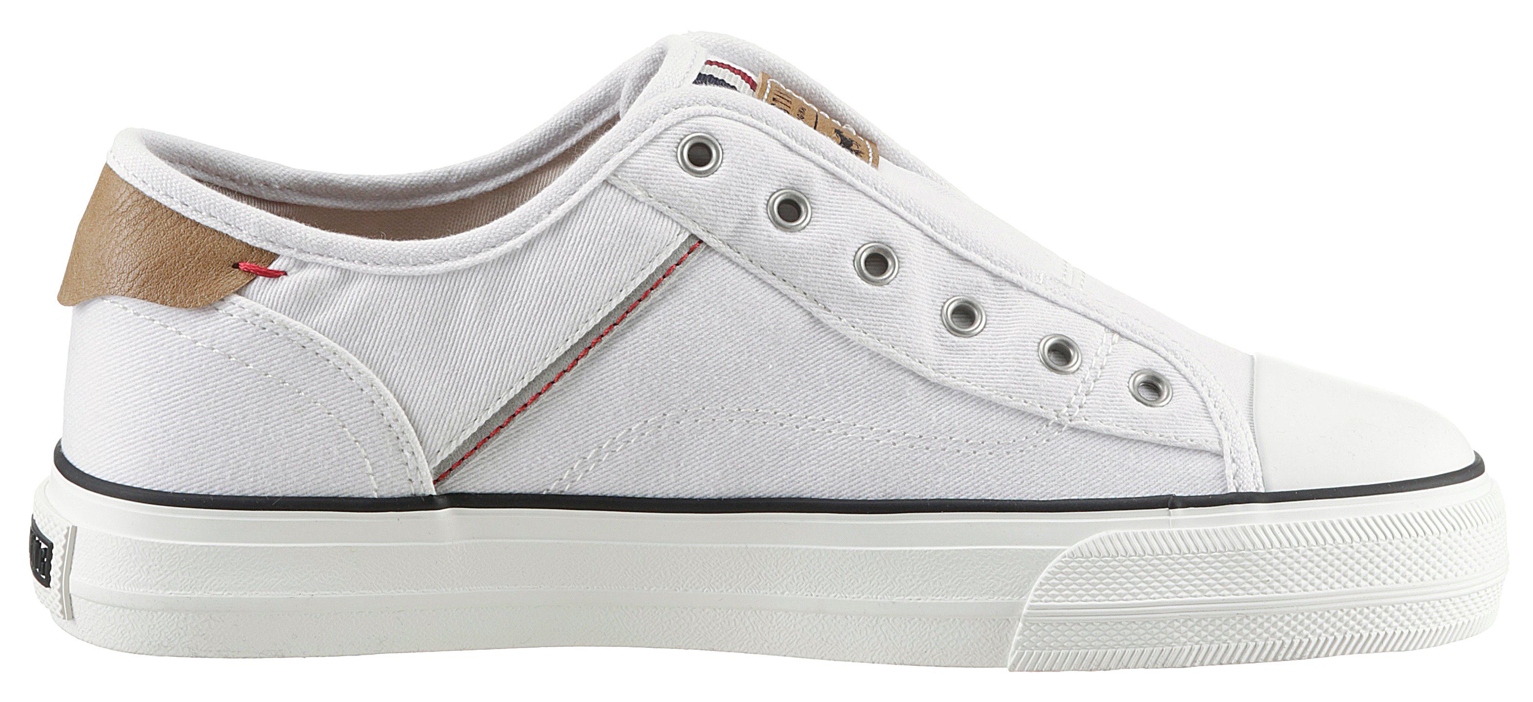 Mustang Shoes Slip-on sneakers Plateau sneaker, slipper, vrijetijdsschoen met praktische elastische band