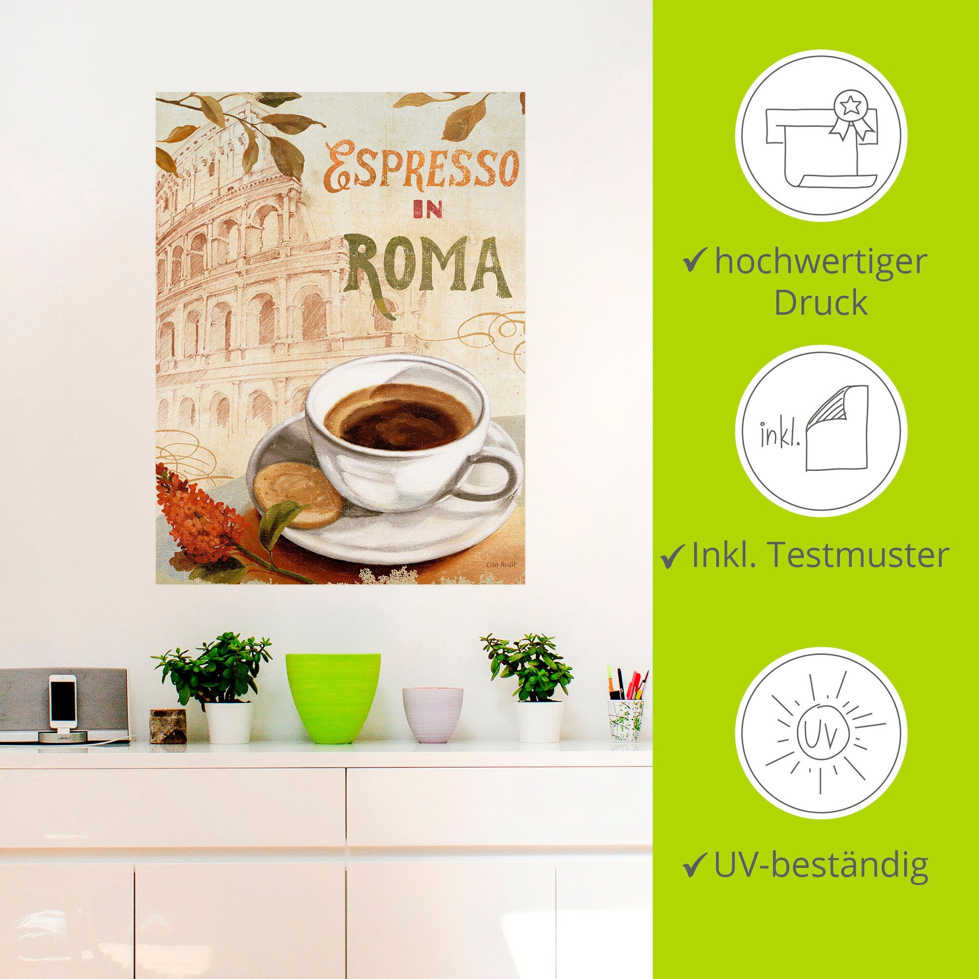 Artland Artprint Koffie in Europa III als artprint op linnen, muursticker in verschillende maten