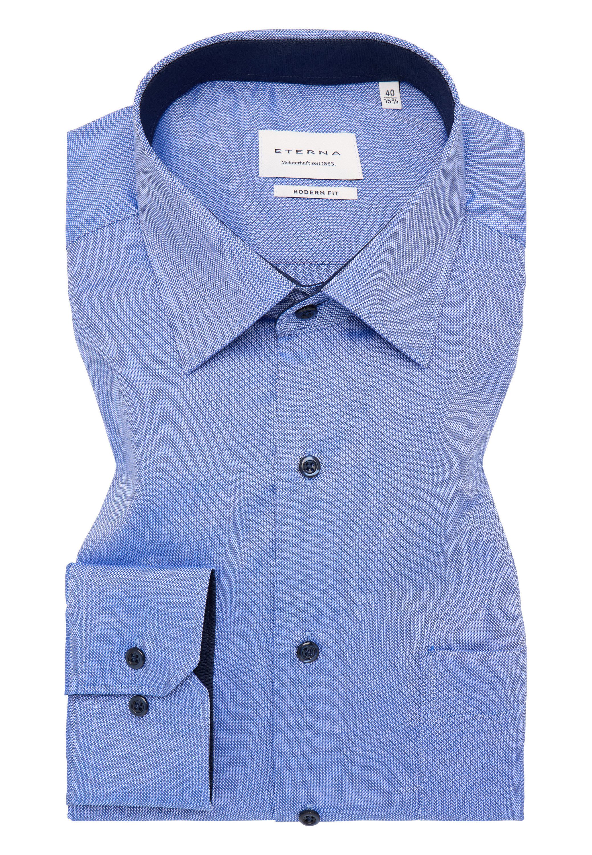 Eterna Overhemd met lange mouwen MODERN FIT NON IRON (strijkvrij)