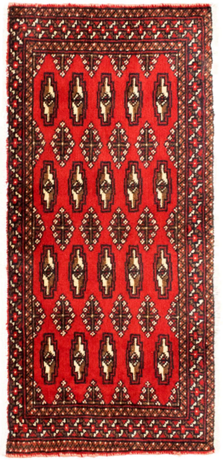 morgenland Wollen kleed Turkaman vloerkleed met de hand geknoopt rood