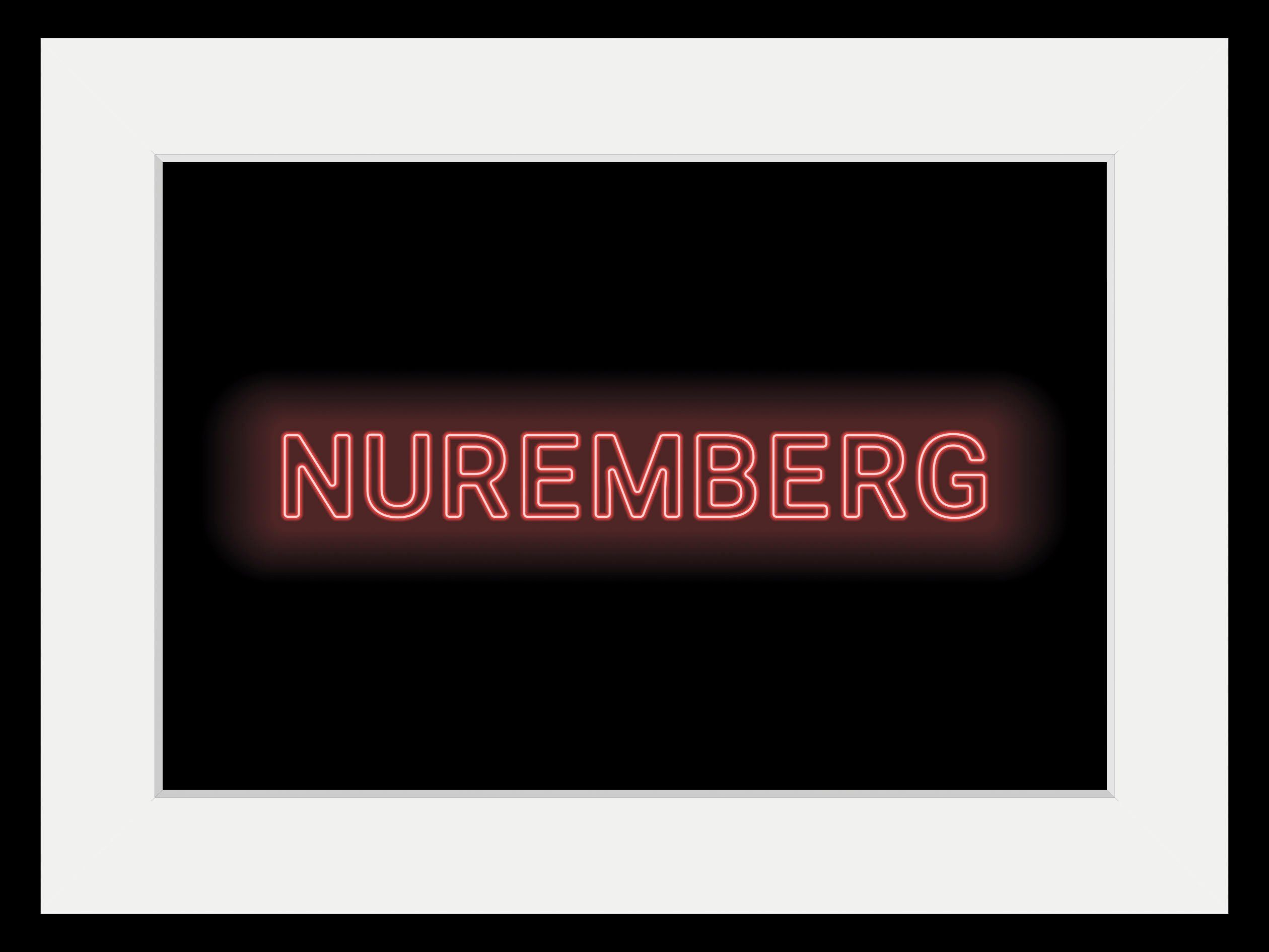 queence Wanddecoratie NUREMBERG LIGHTS HD premium posterdruk incl. houten lijst (1 stuk)