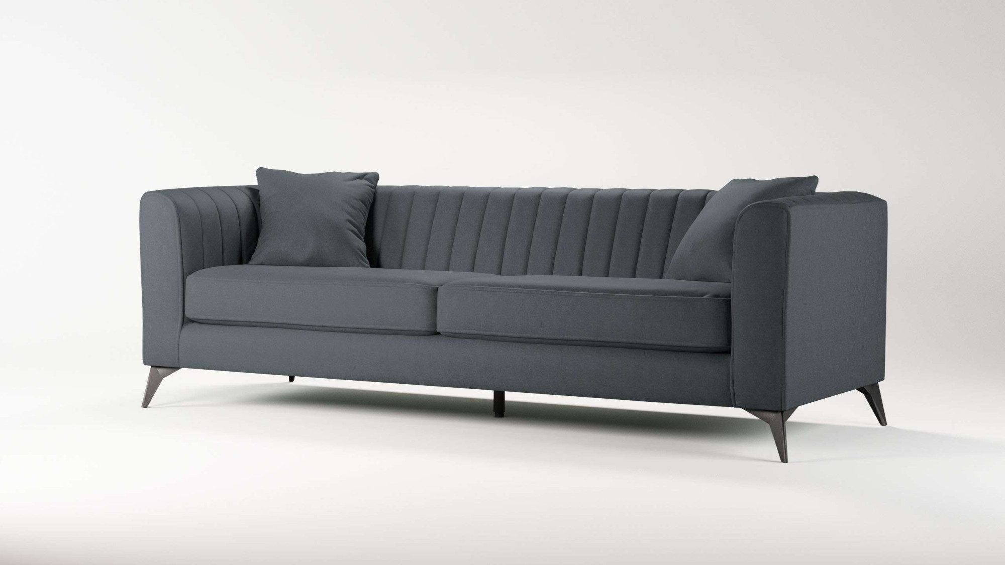 Places of Style 4-zitsbank MATTHEW elegant designsofa, afmetingen B/D/H: 231/86/74 cm XXL, stiksels in de rug, losse zitkussens, inclusief 2. sierkussen