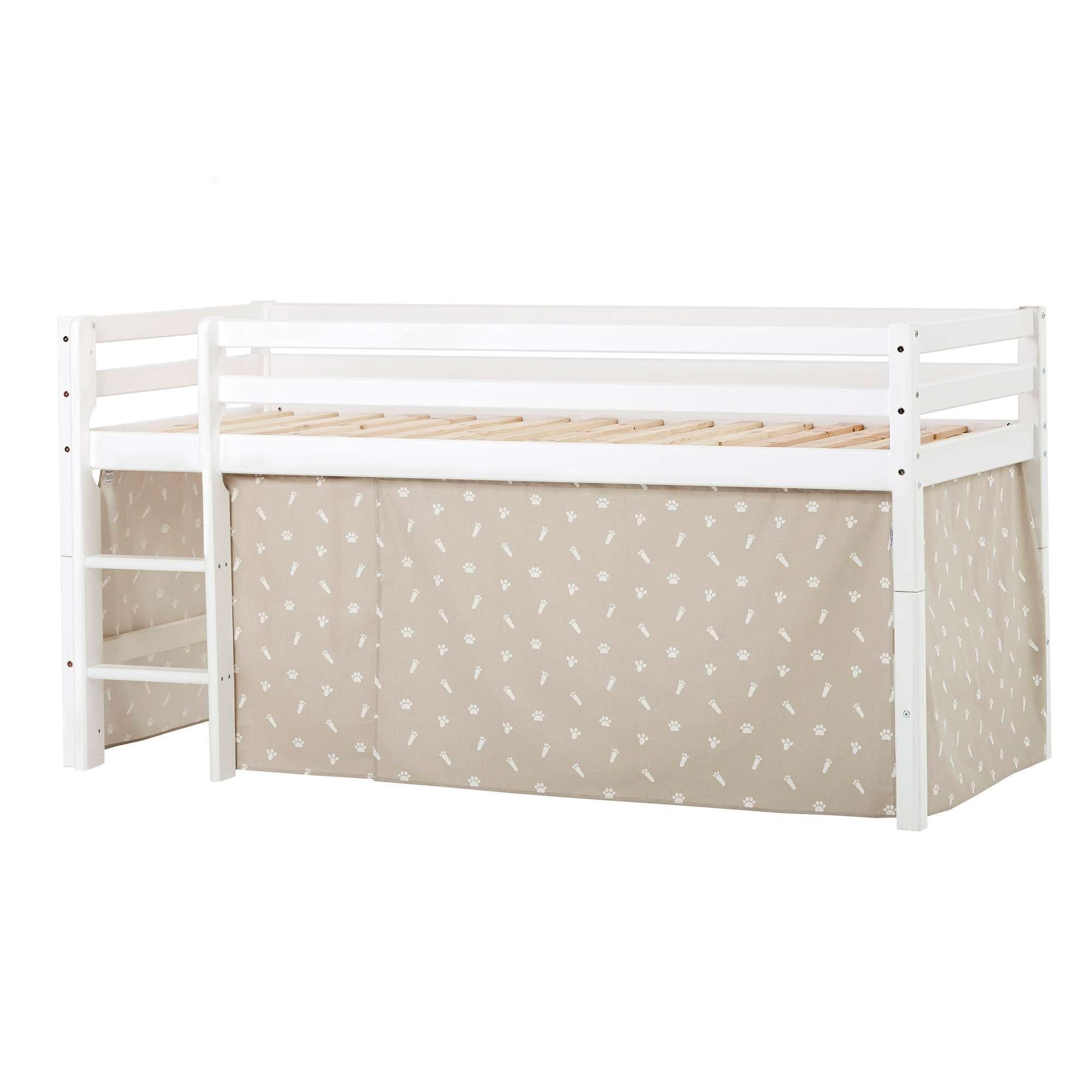 Hoppekids Hoogslaper ECO Dream, kinderbed, speelbed, halfhoog bed van massief hout hoogslapers maat 101 cm x 208 cm x 105 cm grijs