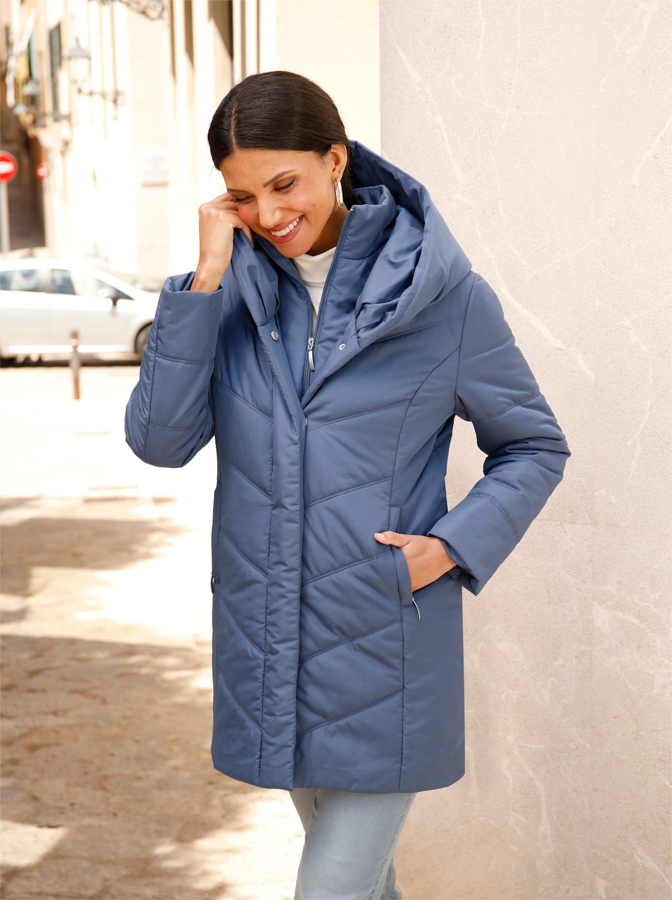 Classic Basics Lang jack dames lange jassen maat 42 blauw
