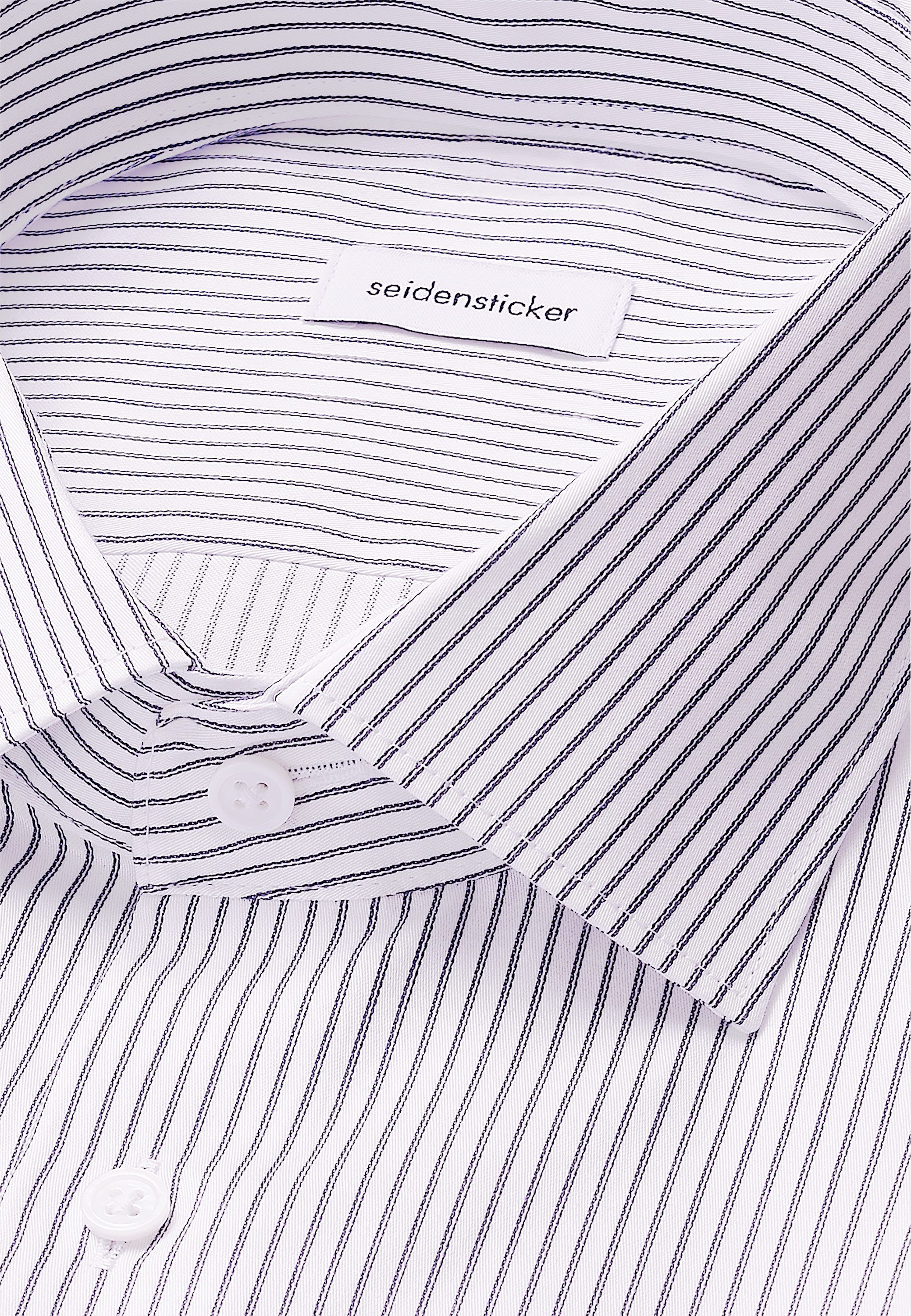 seidensticker Businessoverhemd Zwarte roos Slim 1/1 Kent kraag gestreept