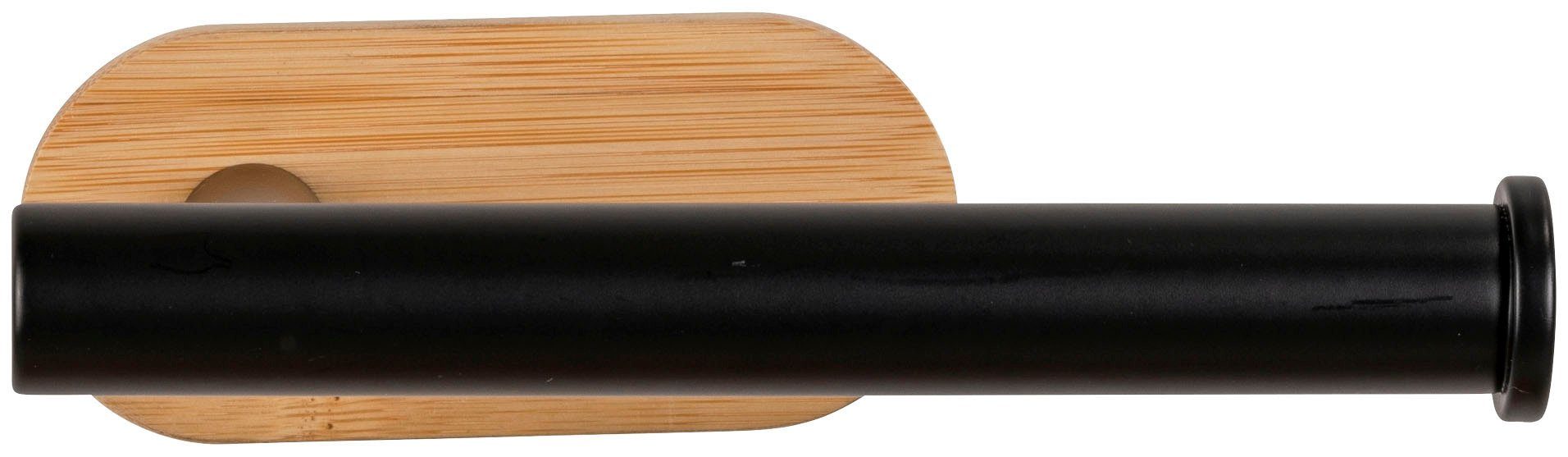 WENKO Toiletrolhouder Turbo-Loc Orea Bamboo Bevestigen zonder boren wc-accessoires zwart