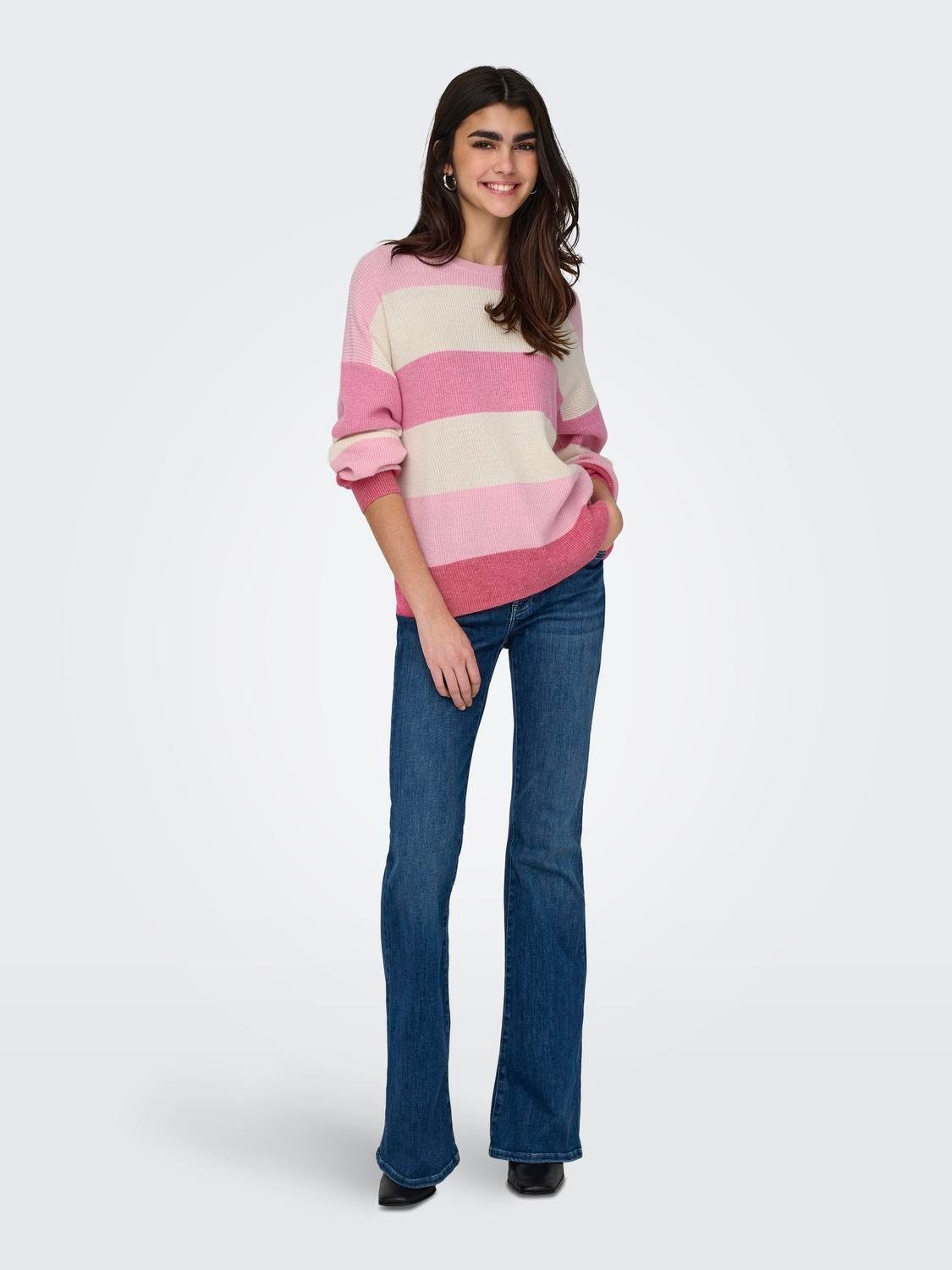 Only Gebreide trui ONLATIA L S STRIPE PULLOVER KNT NOOS