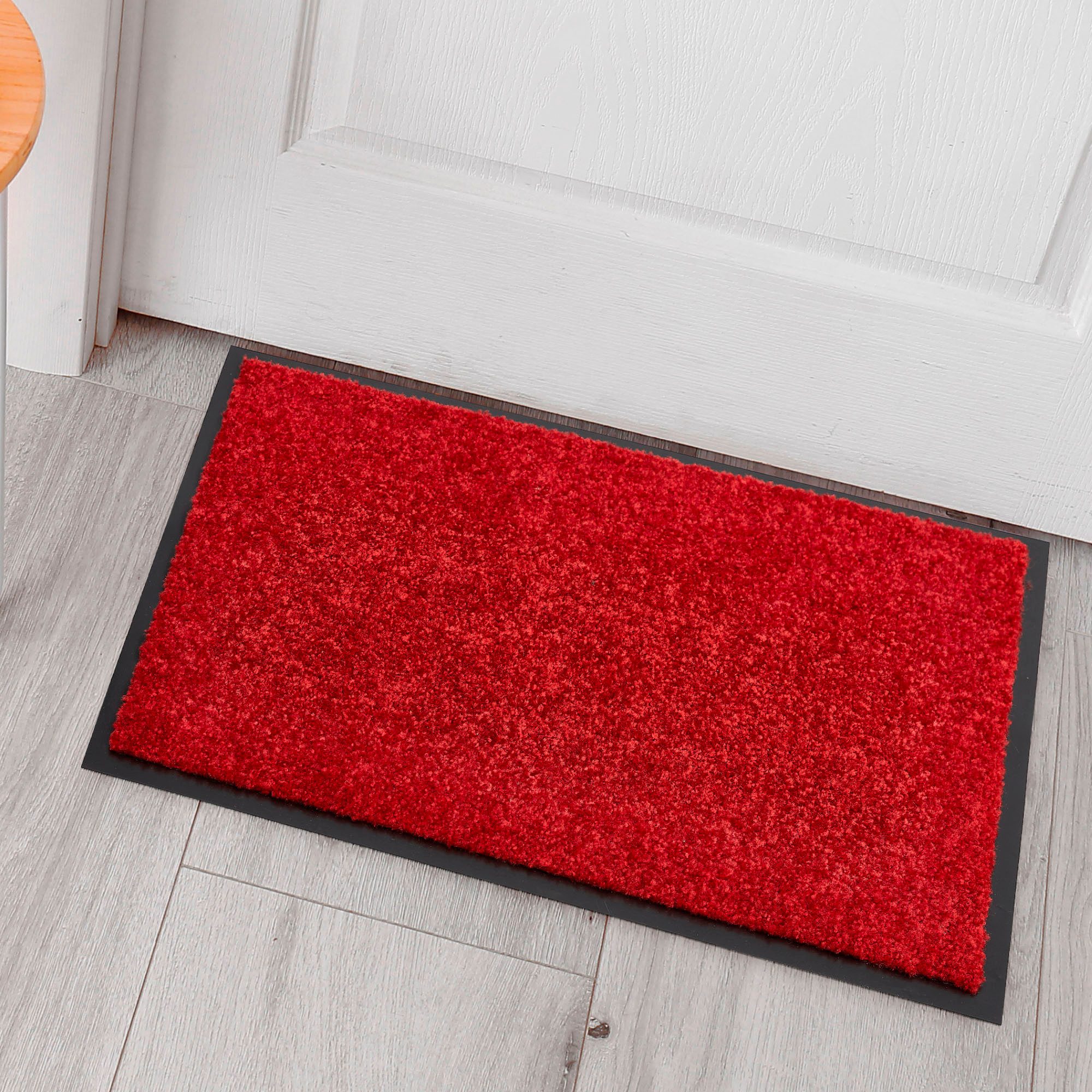 my home Mat Fresh Step, Made in Belgium voor de entree, effen kleuren, antislip, robuust, wasbaar deurmatten maat 60 cm x 90 cm x 7 mm rood