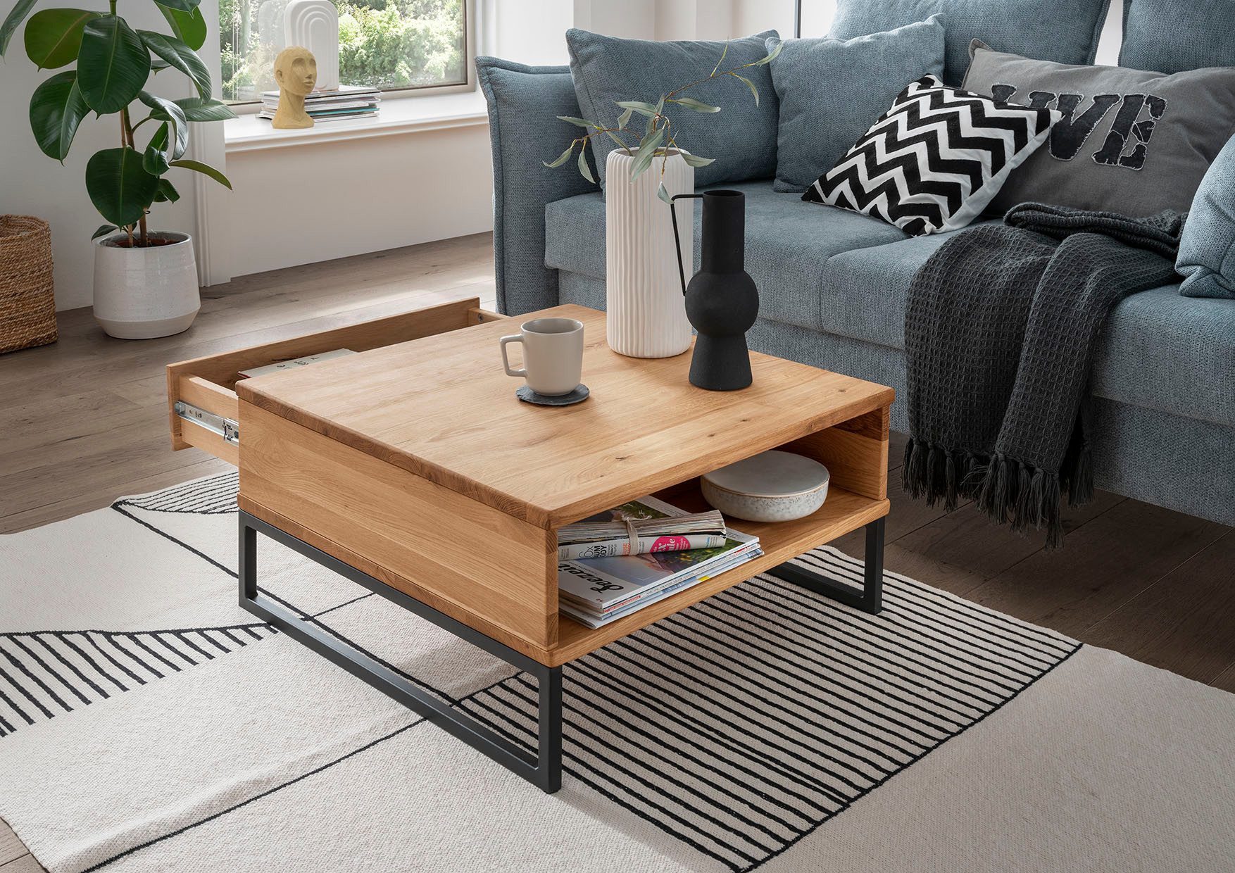 Paroli Salontafel Hugo Massief eiken