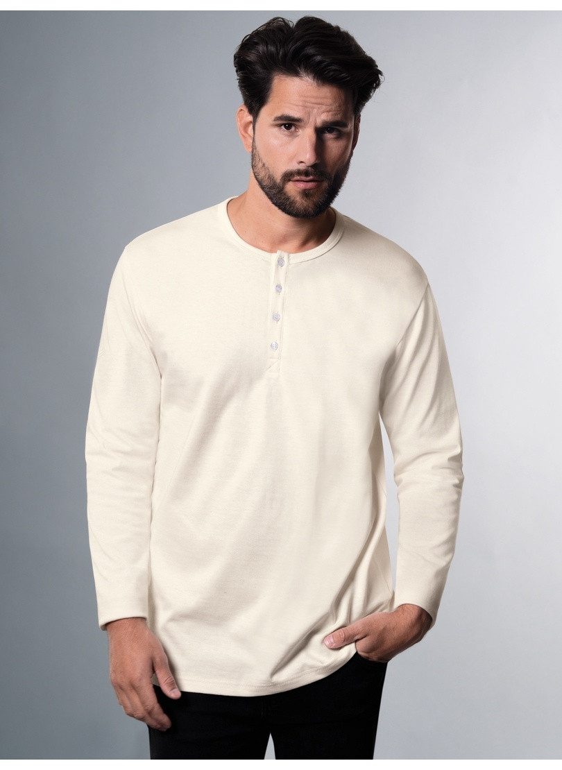 Trigema Longsleeve TRIGEMA shirt met lange mouwen en knoopsluiting (1-delig)