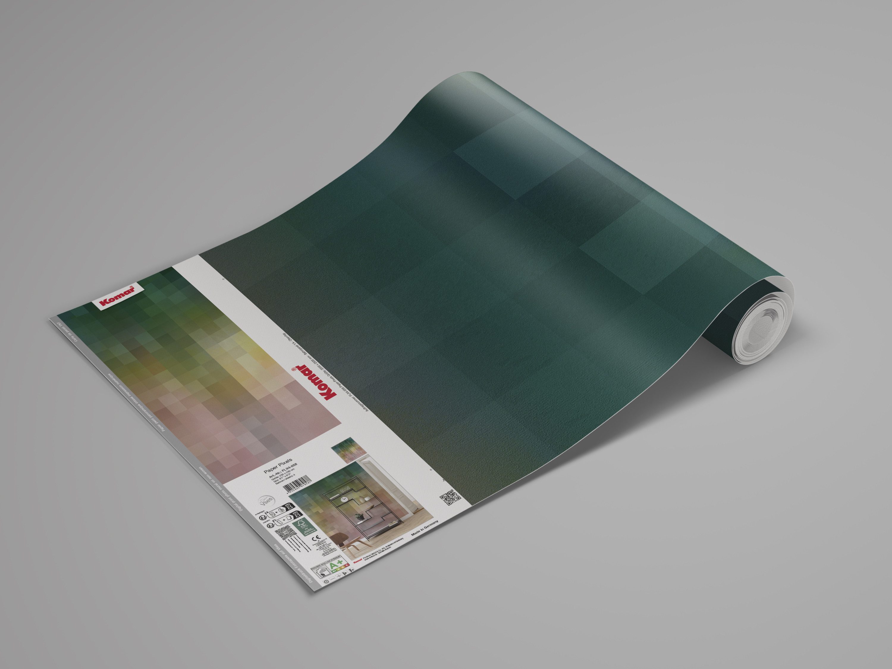 Komar Fotobehang Komar vlies fotobehang - Paper Pixels - maat 200 x 250 cm (set)