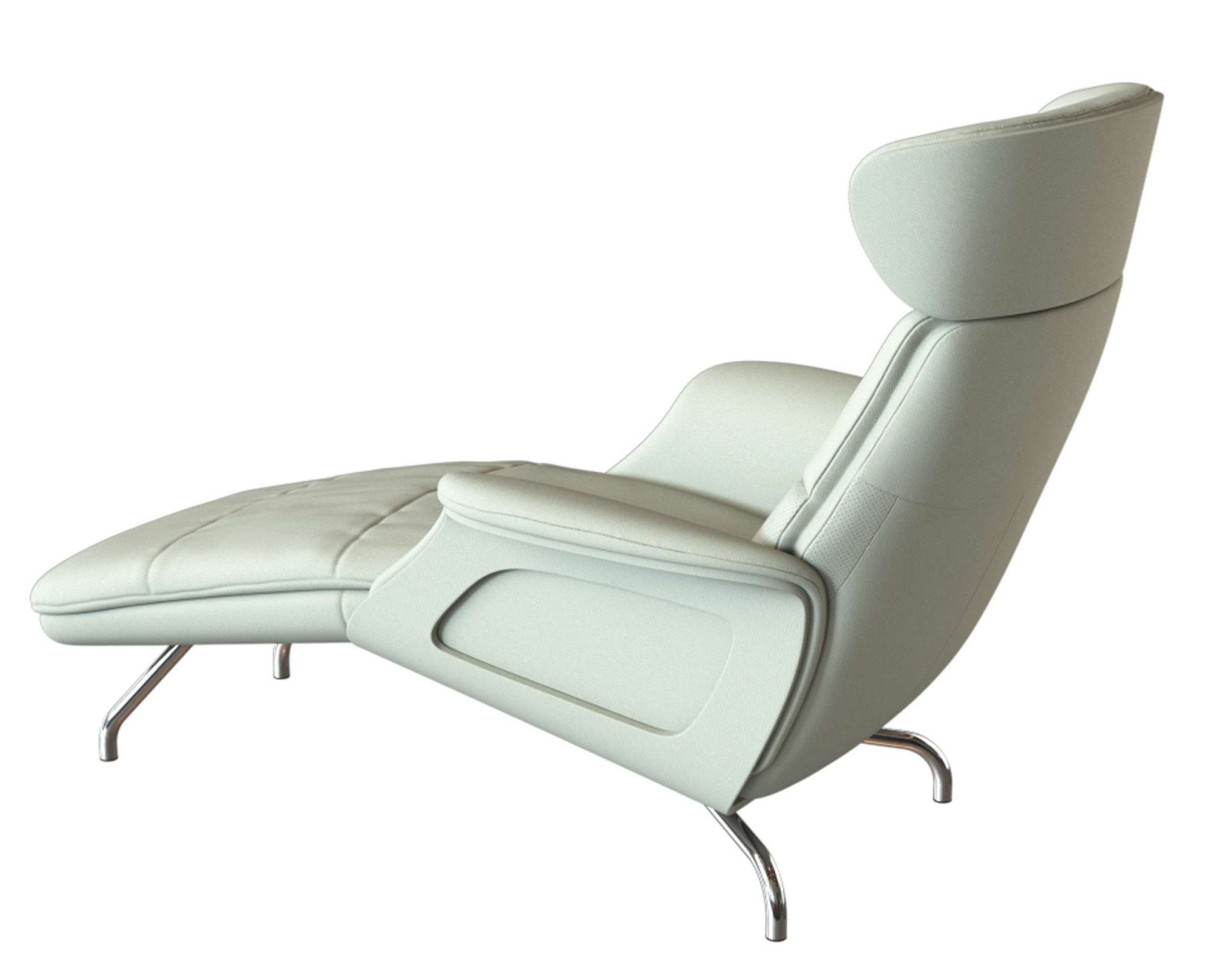 FLEXLUX Loungestoel Clement chaise longue, relaxstoel, ligstoel Rug- en hoofdsteunverstelling, armleuning gepolsterd geolied, voet van aluminium