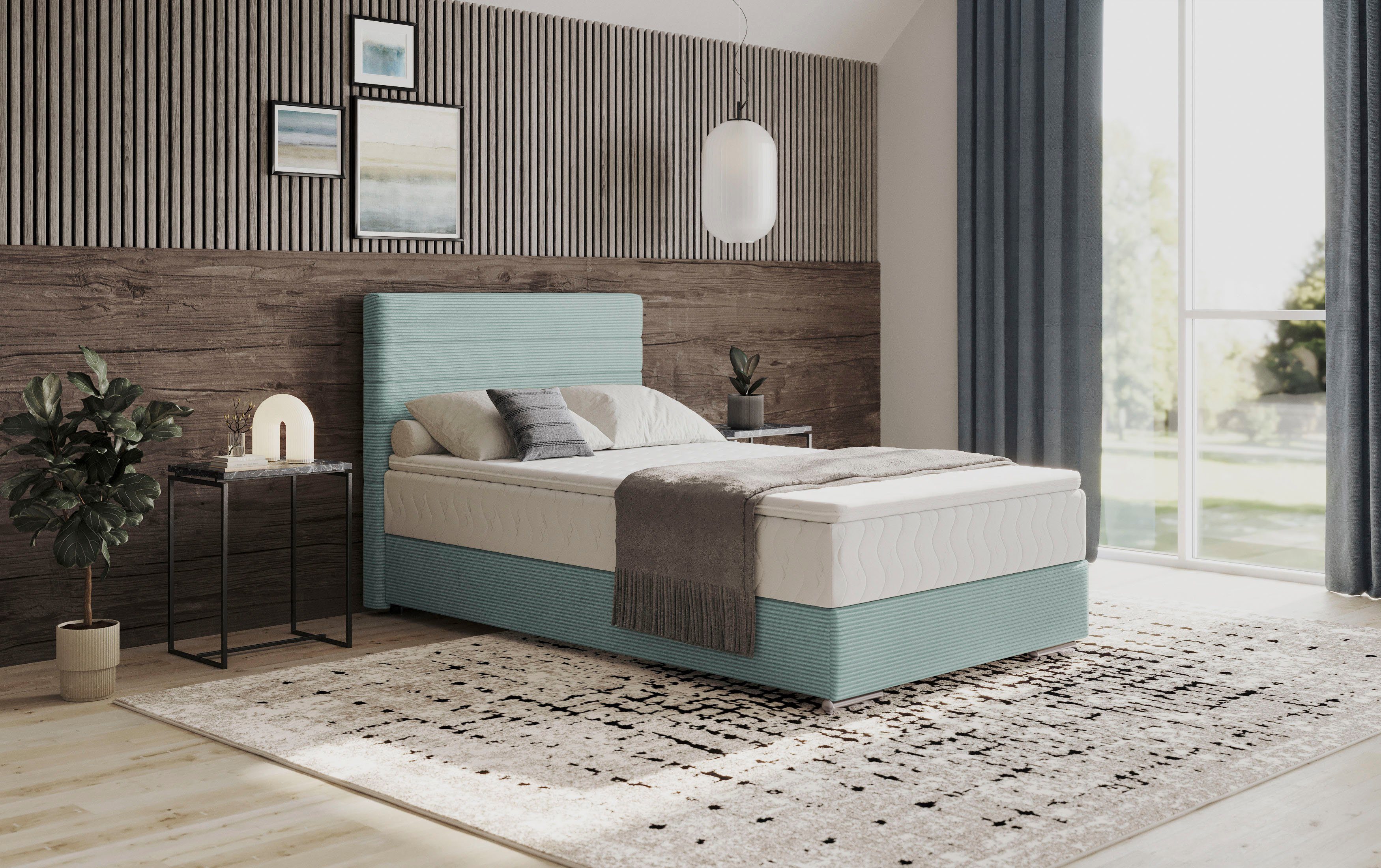 Mr. Couch Boxspring Stratus 2 incl. matrassen en bedlades boxsprings blauw