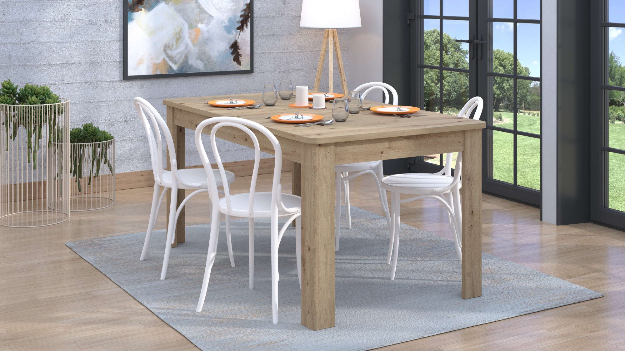 Home affaire Eettafel Jersey, 160 cm uitschuifbaar tafelblad tot 200 cm in verschillende moderne kleuren voor een moderne keuken